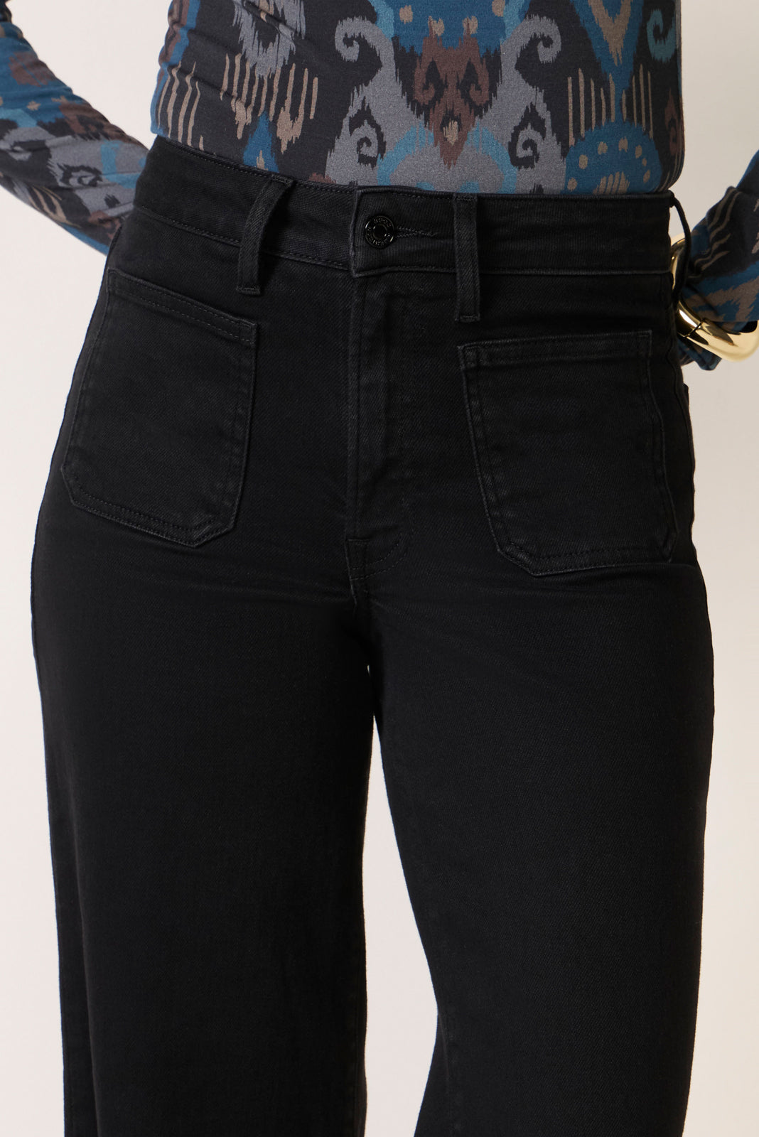 Good Waist Palazzo Jeans in Black