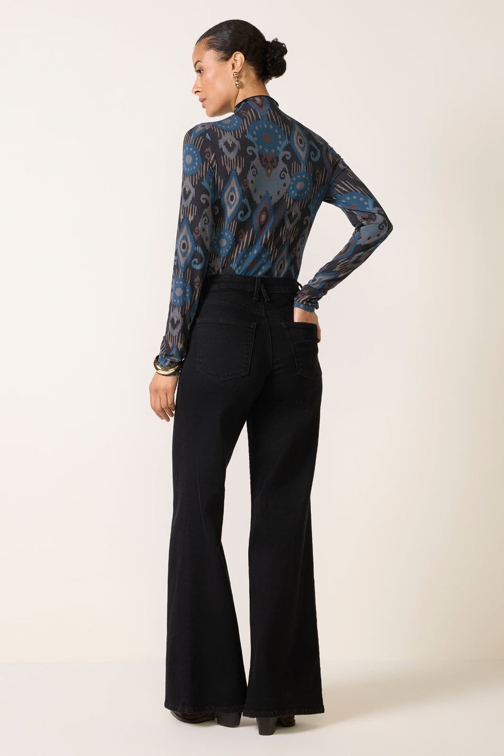 Good Waist Palazzo Jeans in Black