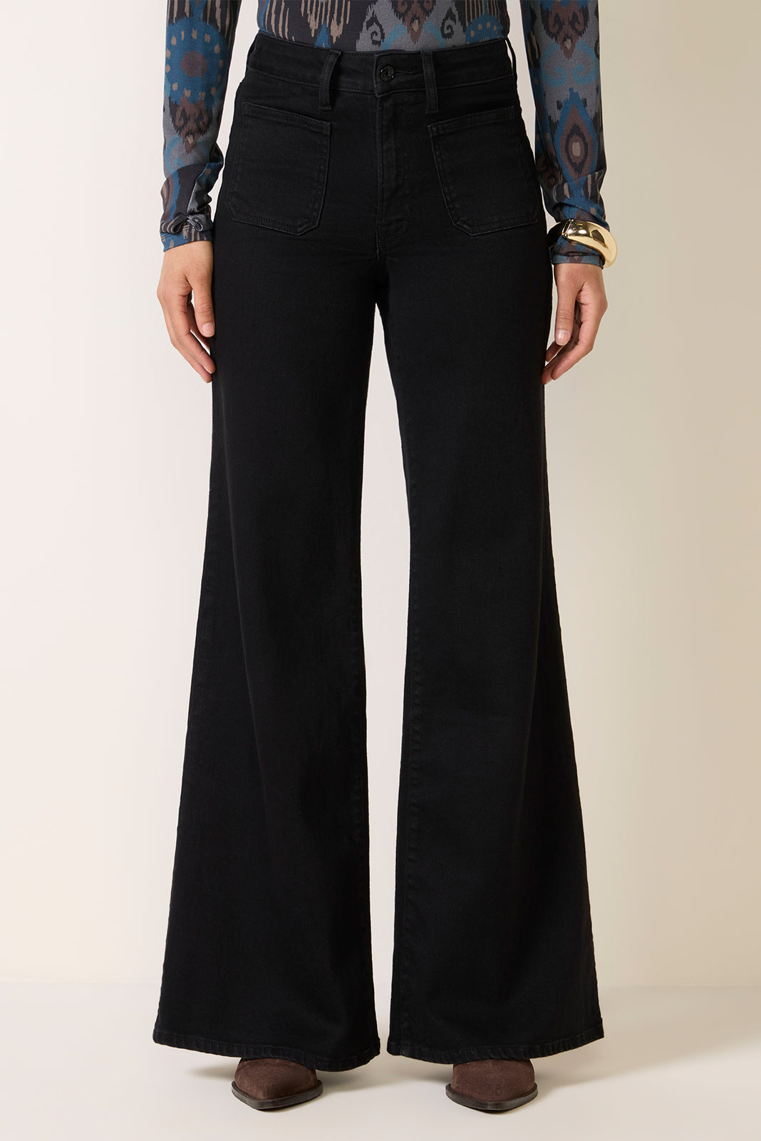 Good Waist Palazzo Jeans in Black