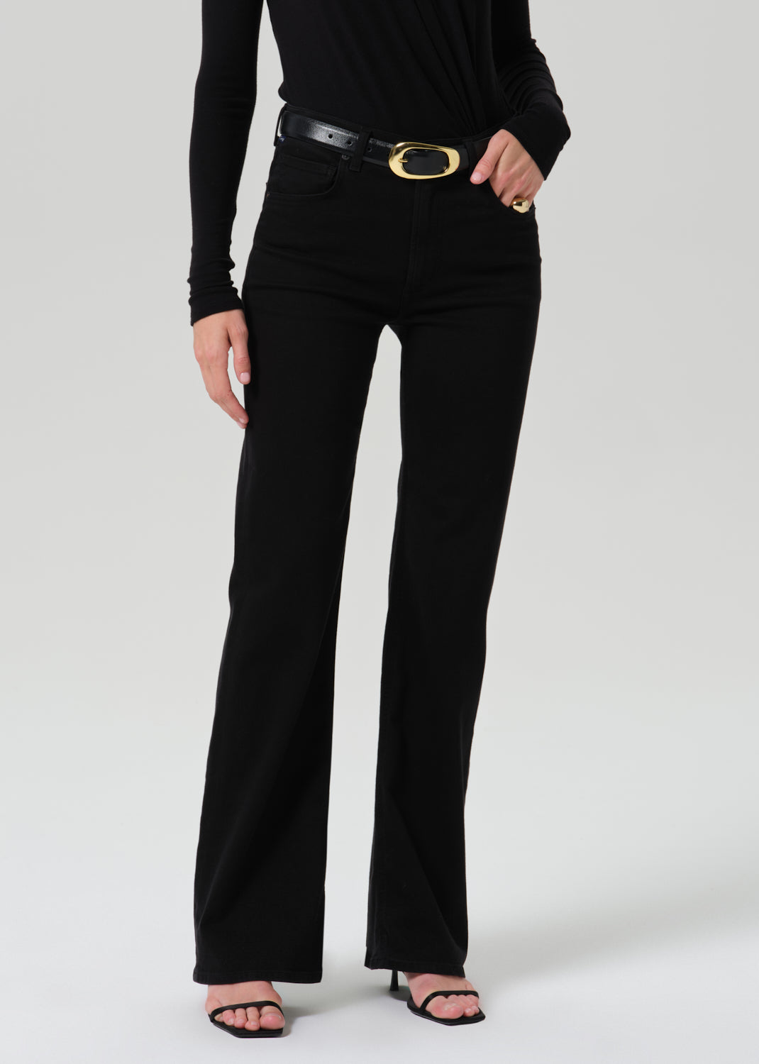 Lilah High Rise Bootcut 32.5 in Plush Black, detail