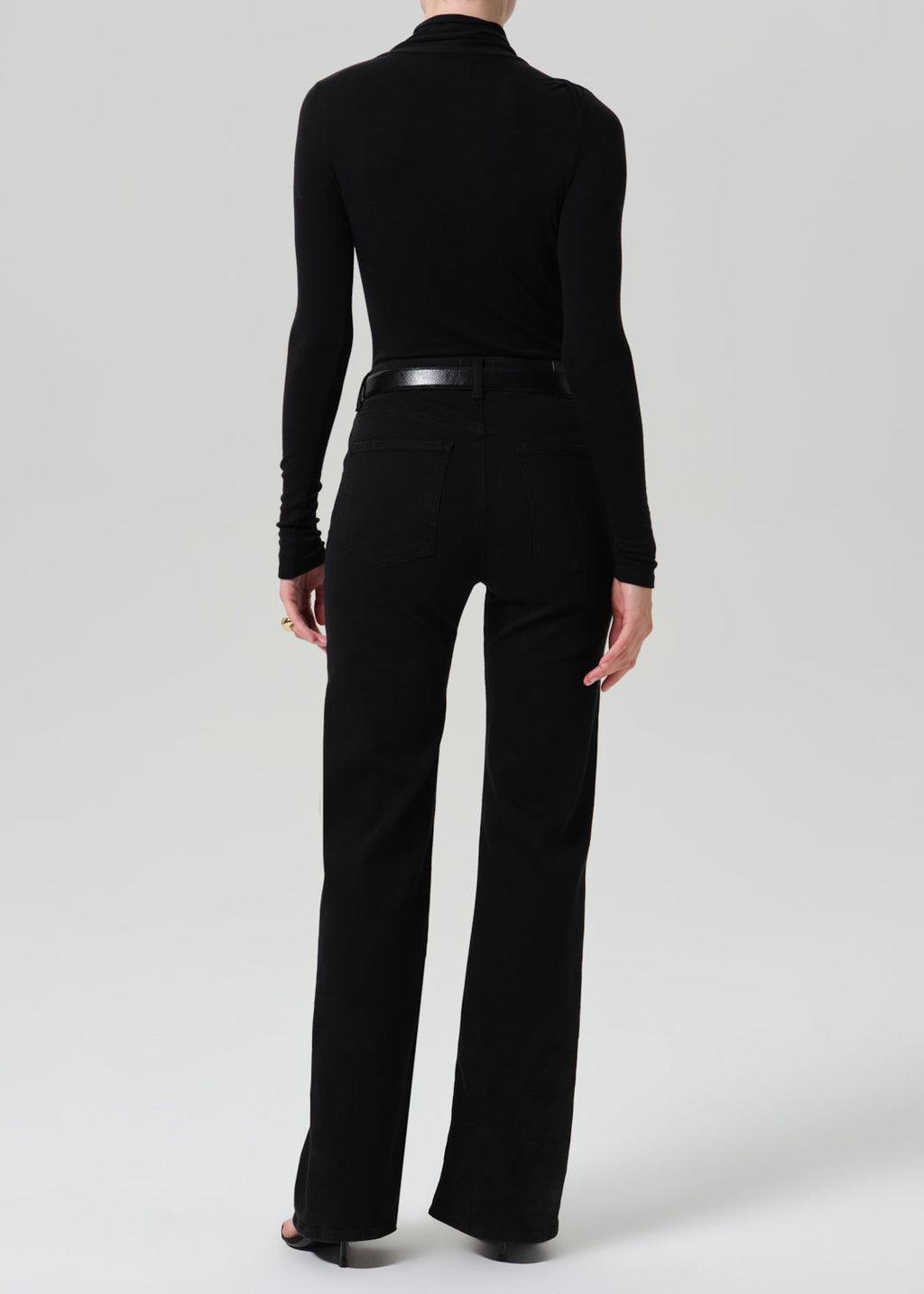 Lilah High Rise Bootcut 32.5 in Plush Black, side view