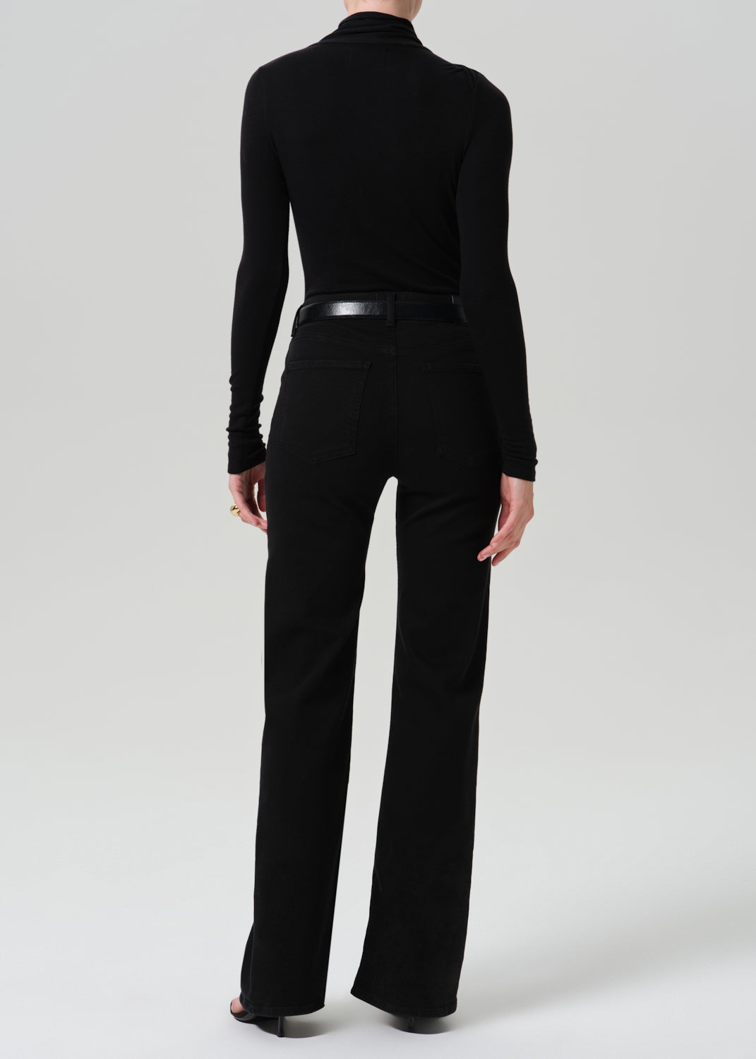 Lilah High Rise Bootcut 32.5 in Plush Black, side view