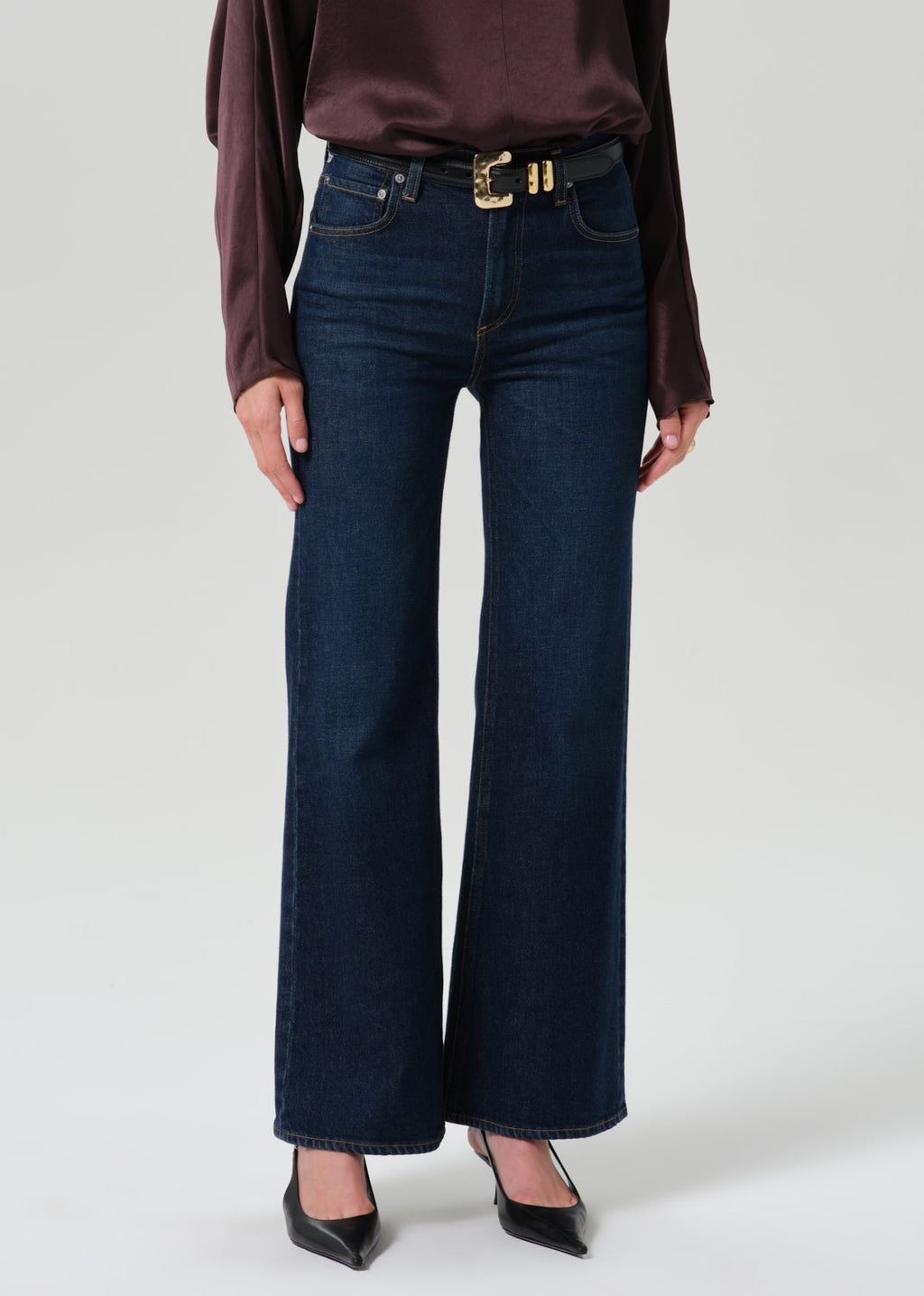 Kimberly 70's Flare in Dark Indigo, detail