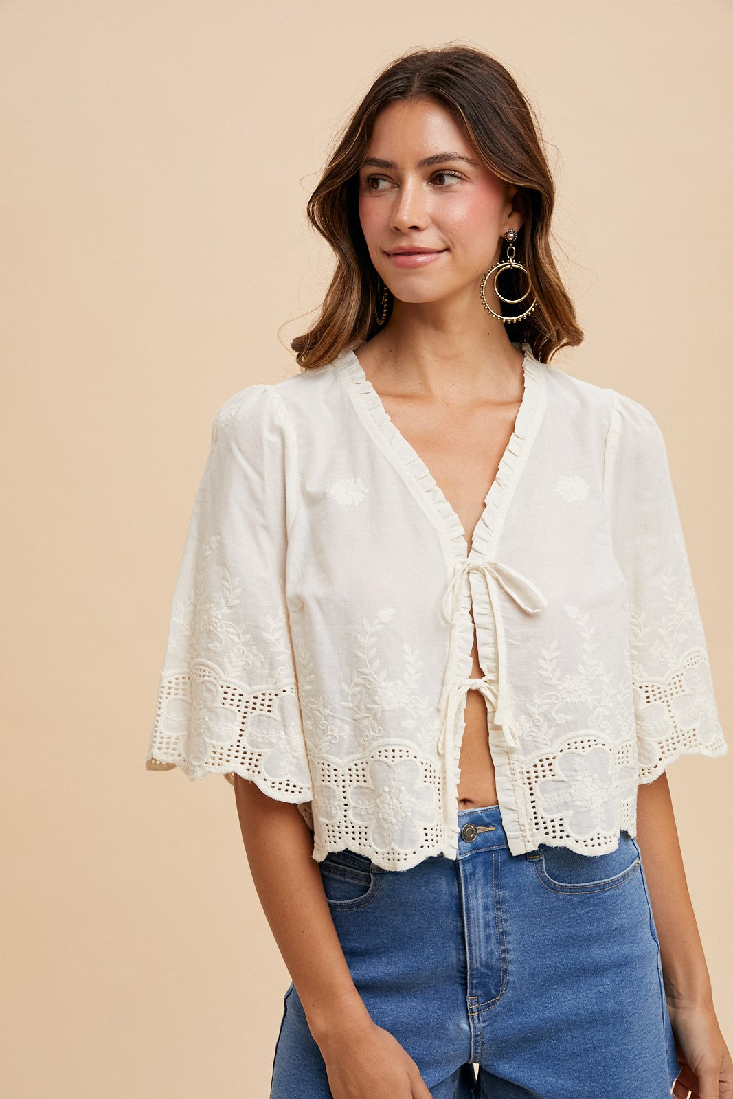 Darby Embroidered Top