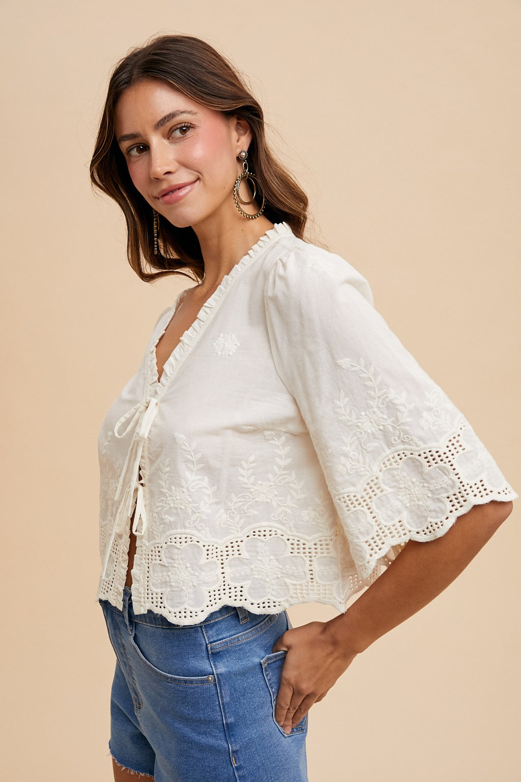 Darby Embroidered Top