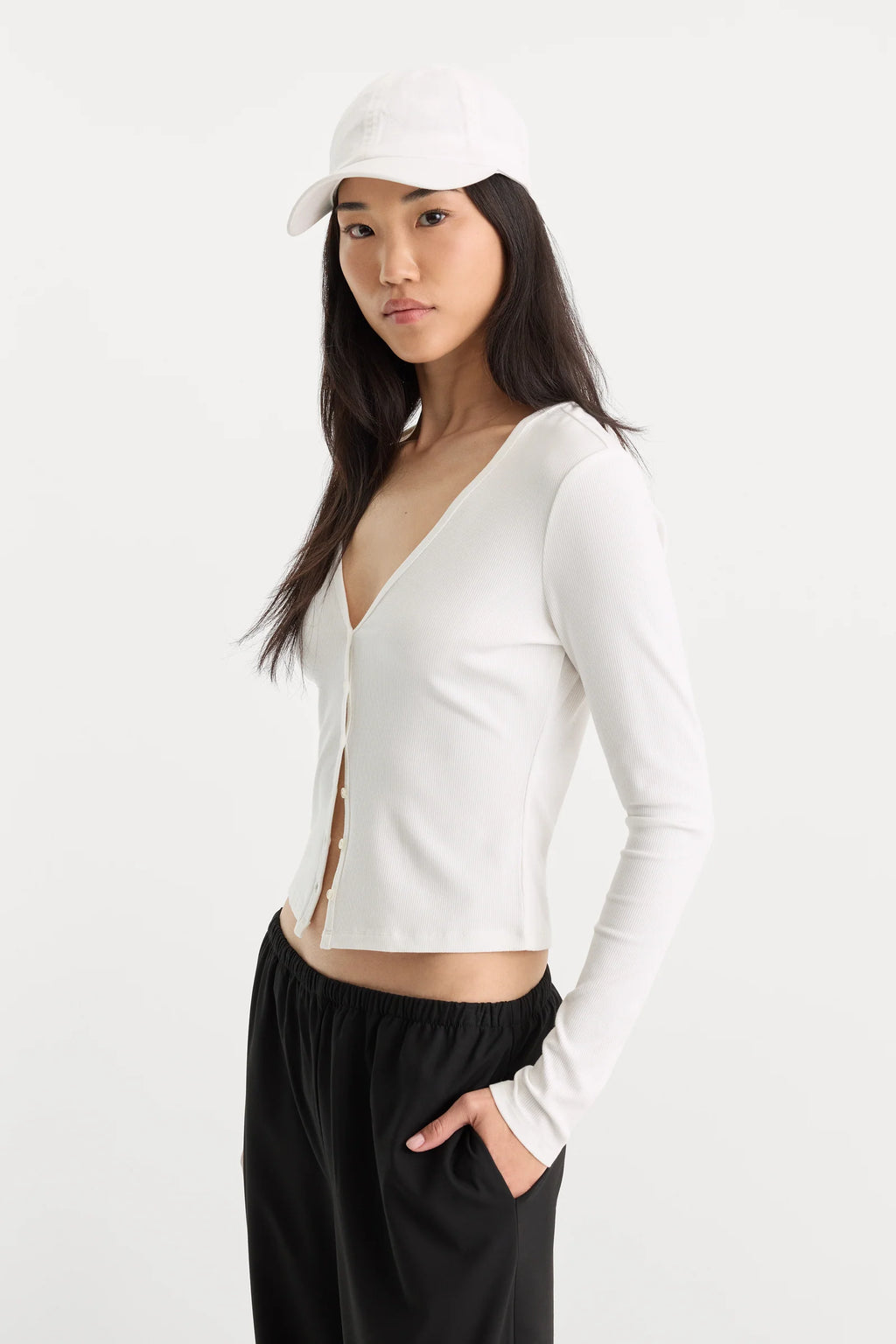 The Rib V Neck Cardigan
