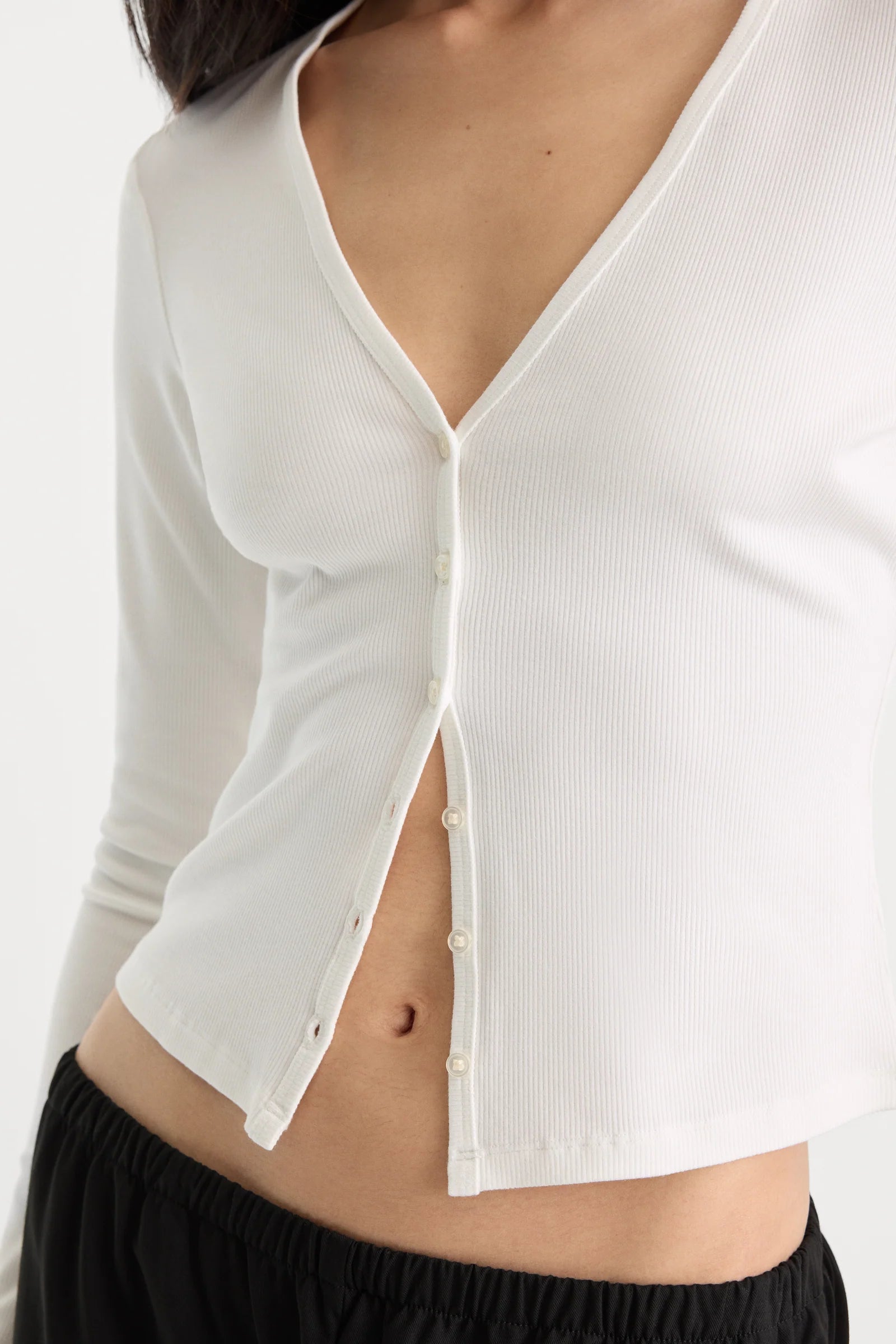 The Rib V Neck Cardigan