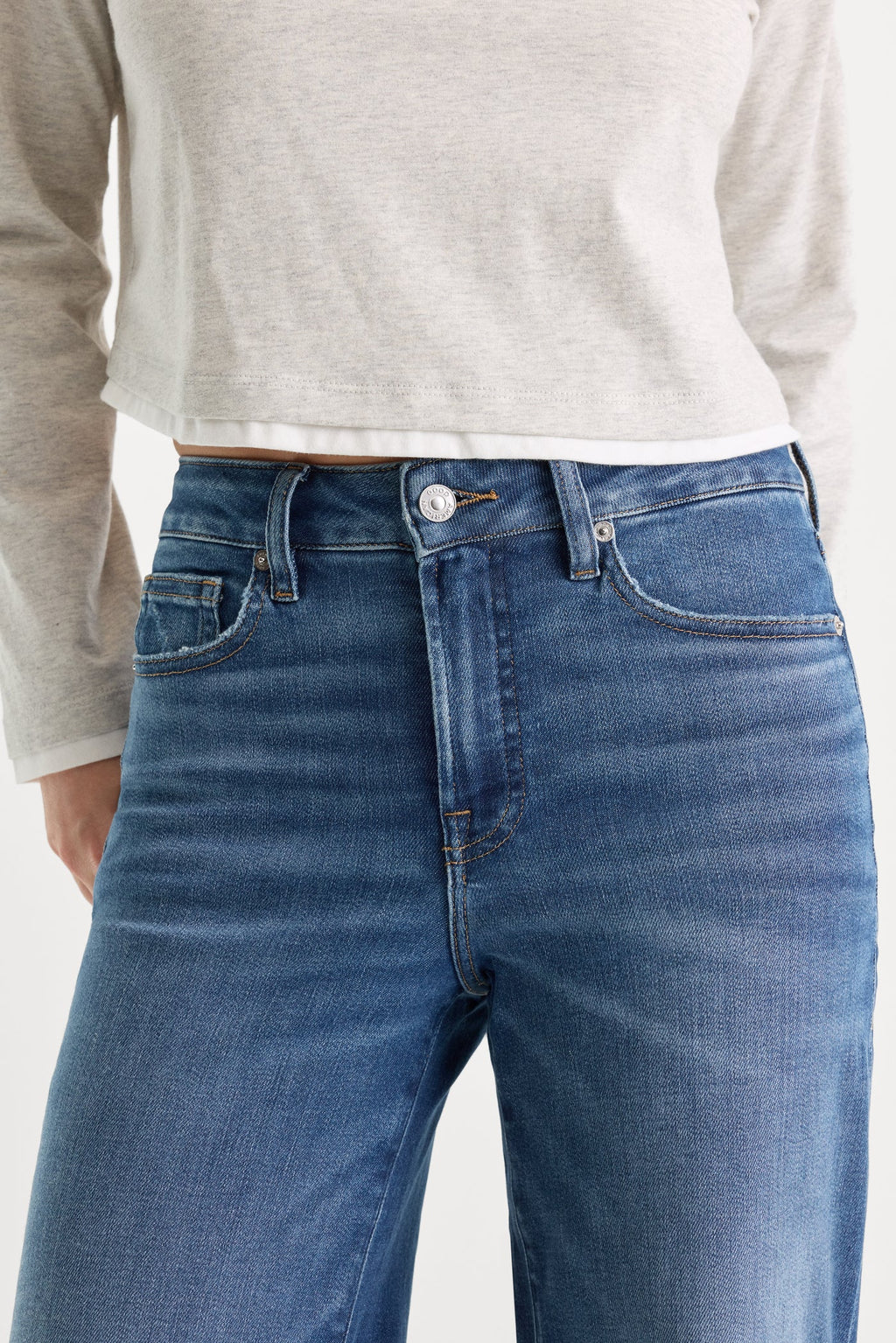 Soft Tech Good Waist Palazzo Jeans in Ridicule