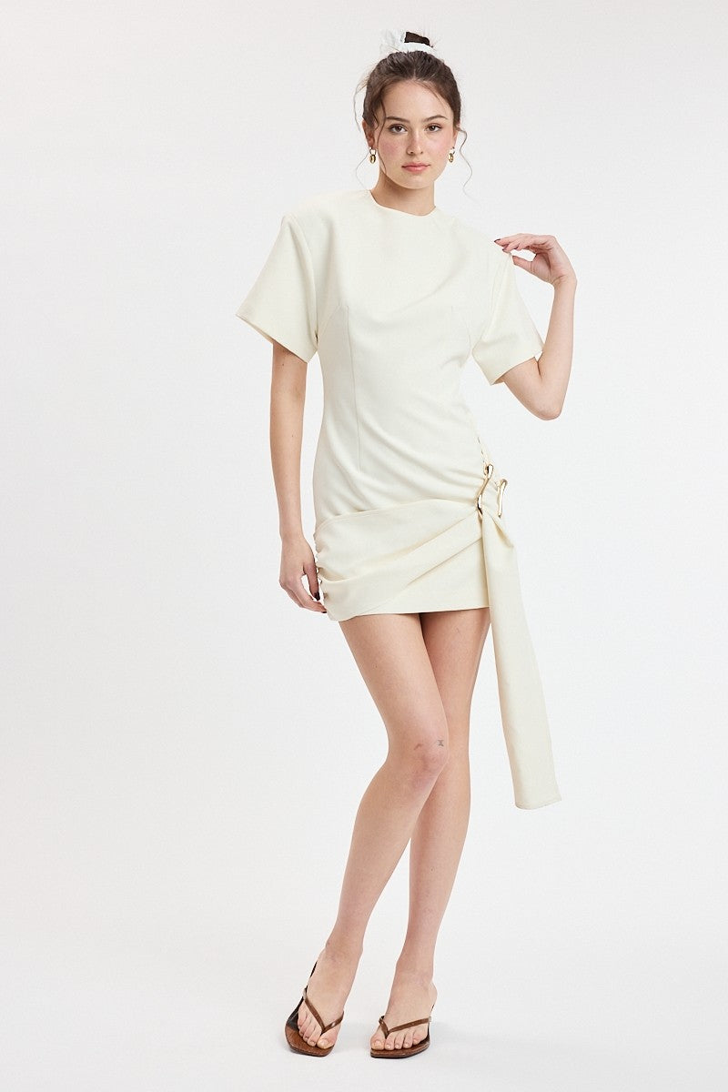 maeve denim dress Maeve Puff-Sleeve Tiered Denim Mini Dress