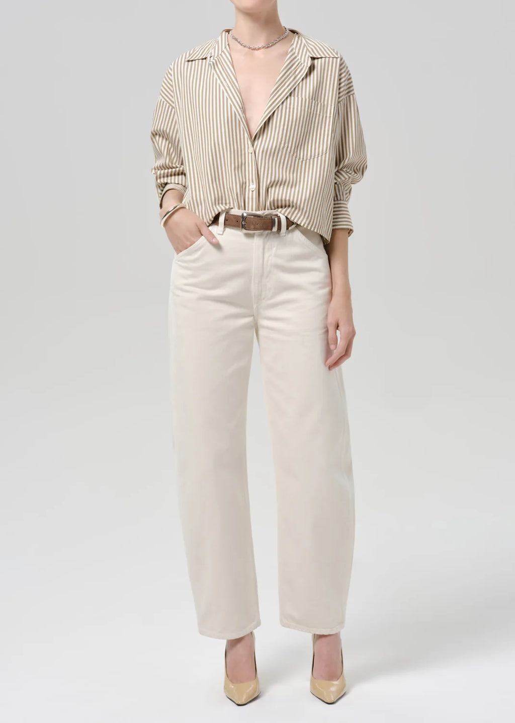 Petit Ami Japanese Poplin Shirt - Sandatlas Stripe