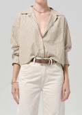 Petit Ami Japanese Poplin Shirt - Sandatlas Stripe