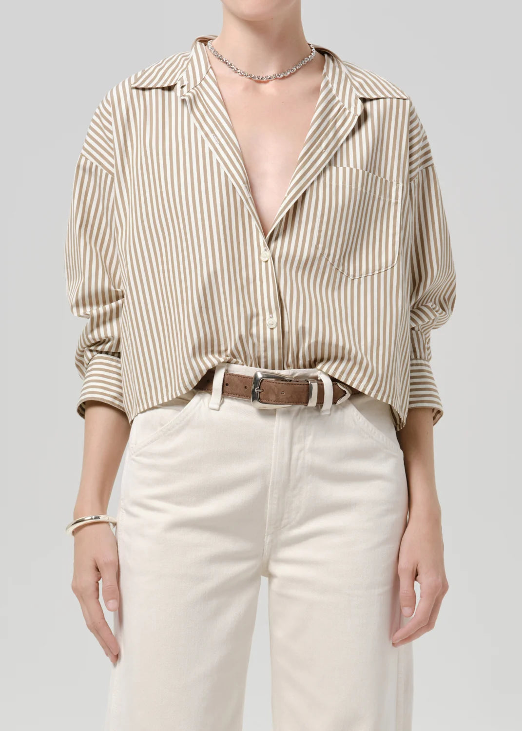 Petit Ami Japanese Poplin Shirt - Sandatlas Stripe