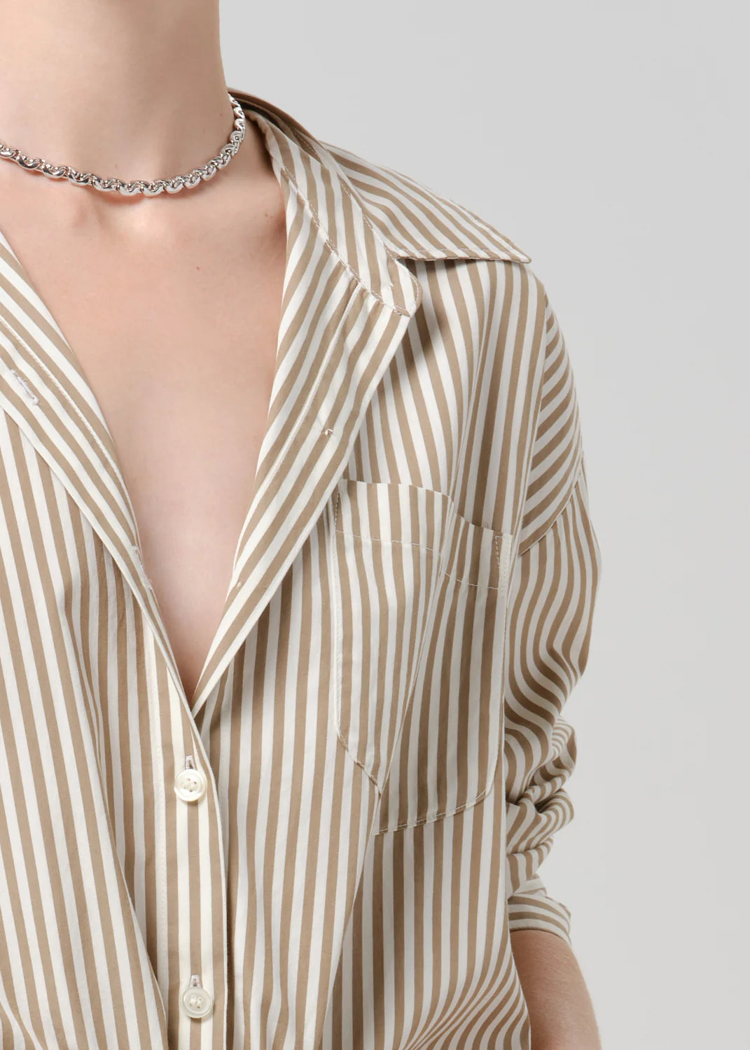 Petit Ami Japanese Poplin Shirt - Sandatlas Stripe