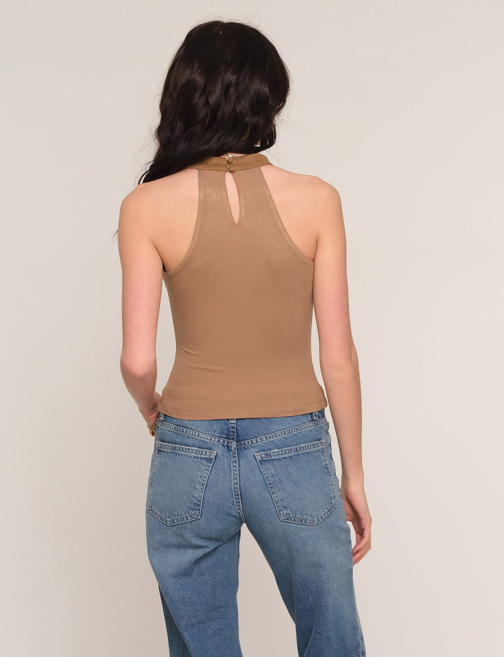 Kae Top in fawn, knit back view