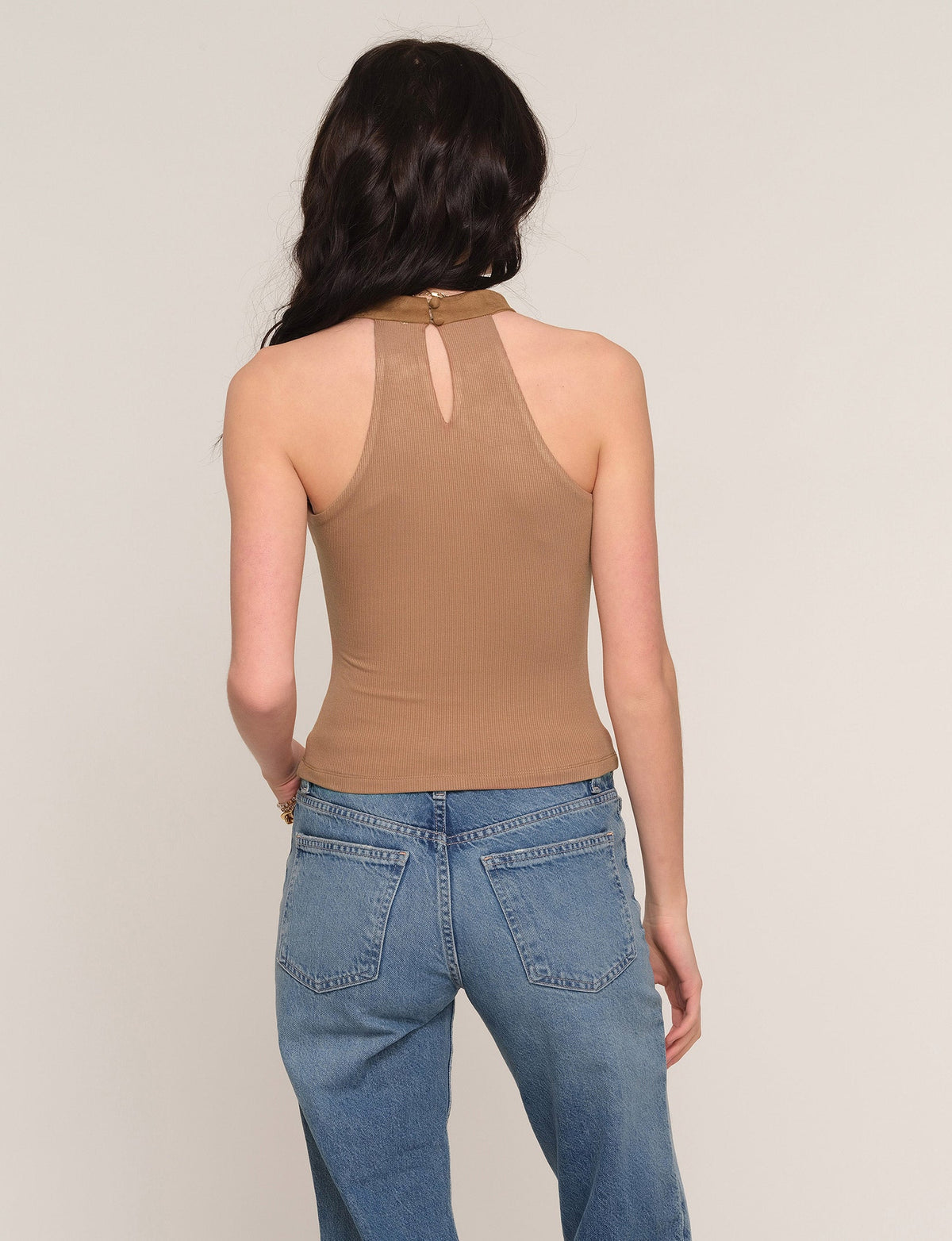 Kae Top in fawn, knit back view