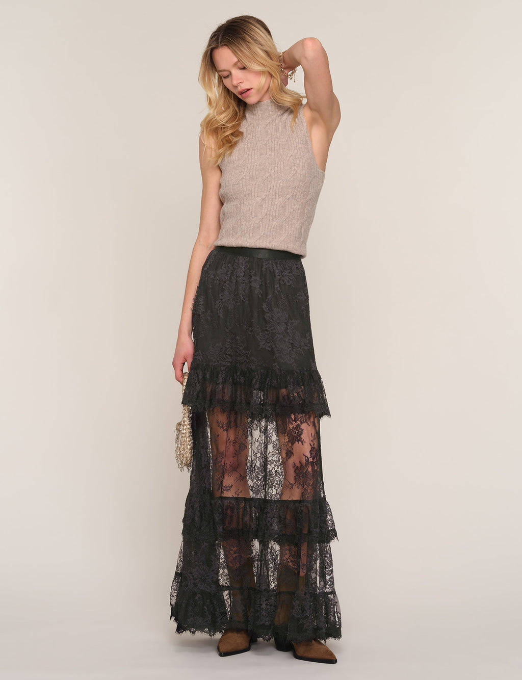 Sylvie Skirt, styled front view