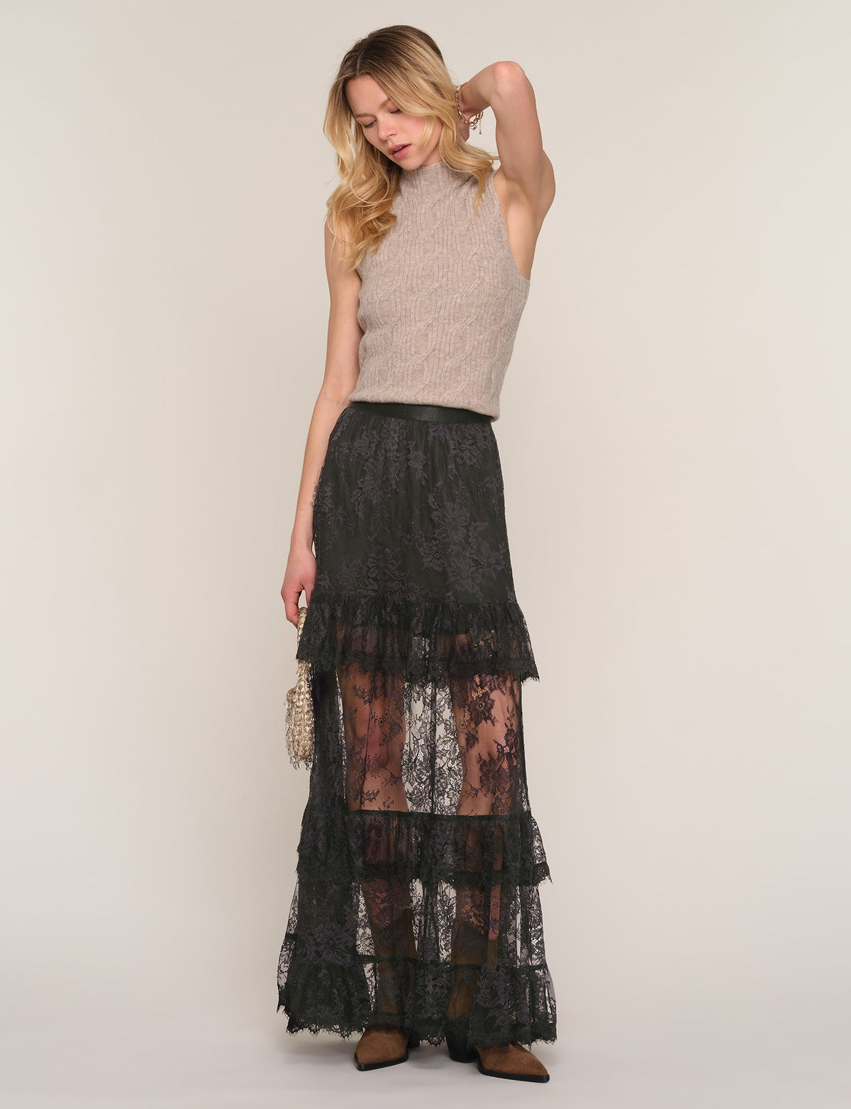 Sylvie Skirt, styled front view
