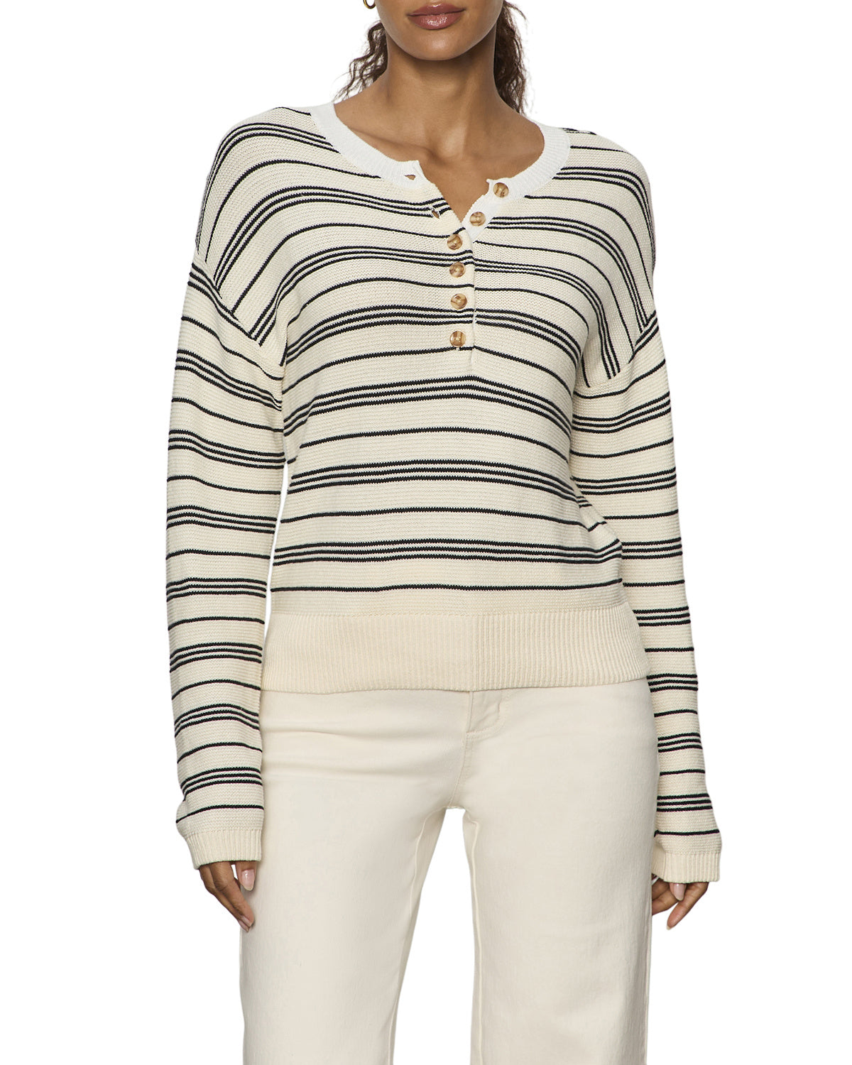 Striped Henley Sweater