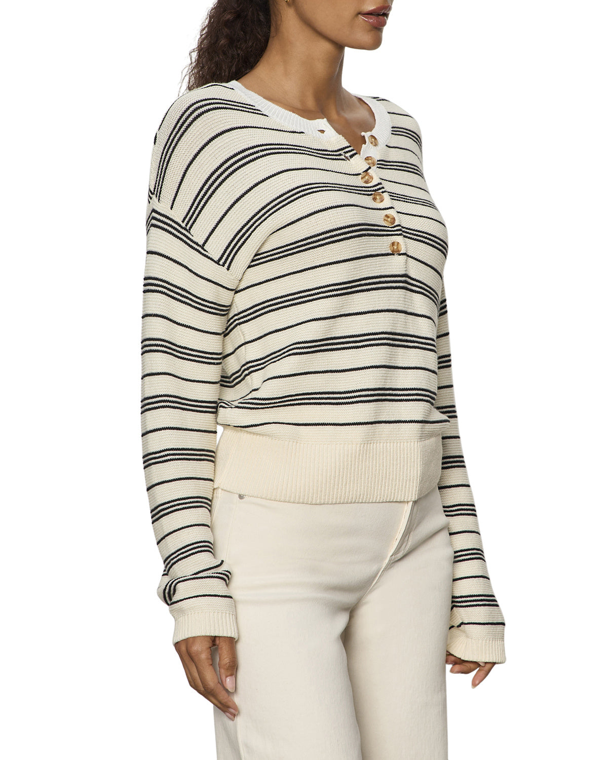Striped Henley Sweater