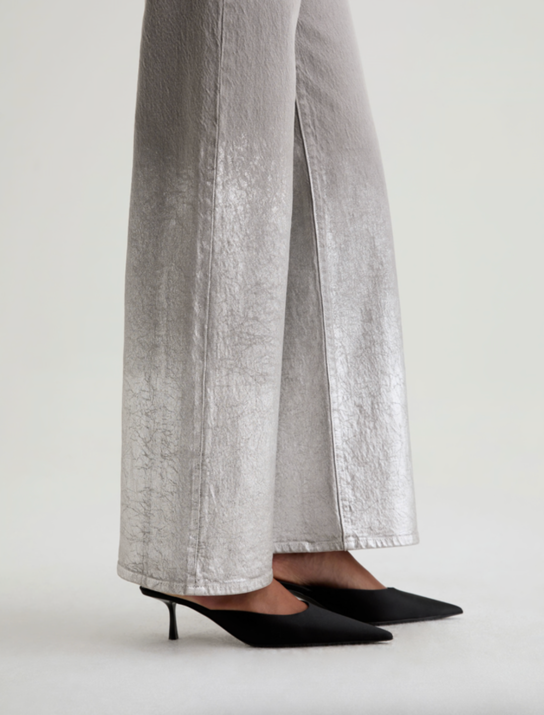 Adria Low Rise Wide Leg Jean- Silver Myst