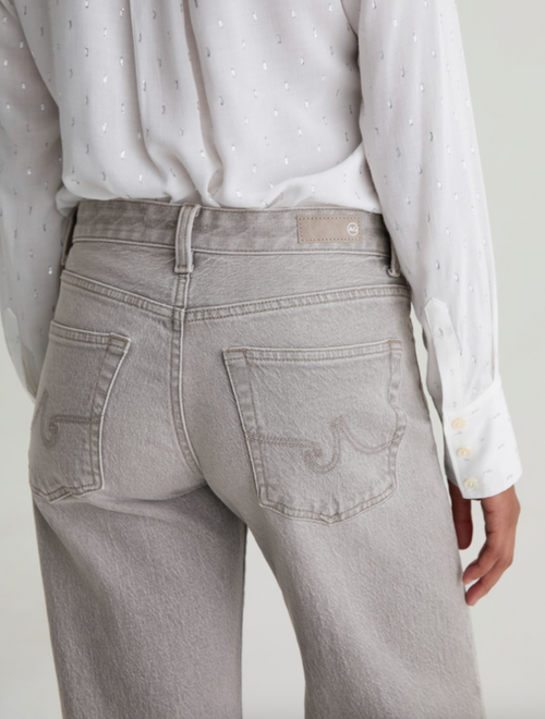 Adria Low Rise Wide Leg Jean- Silver Myst