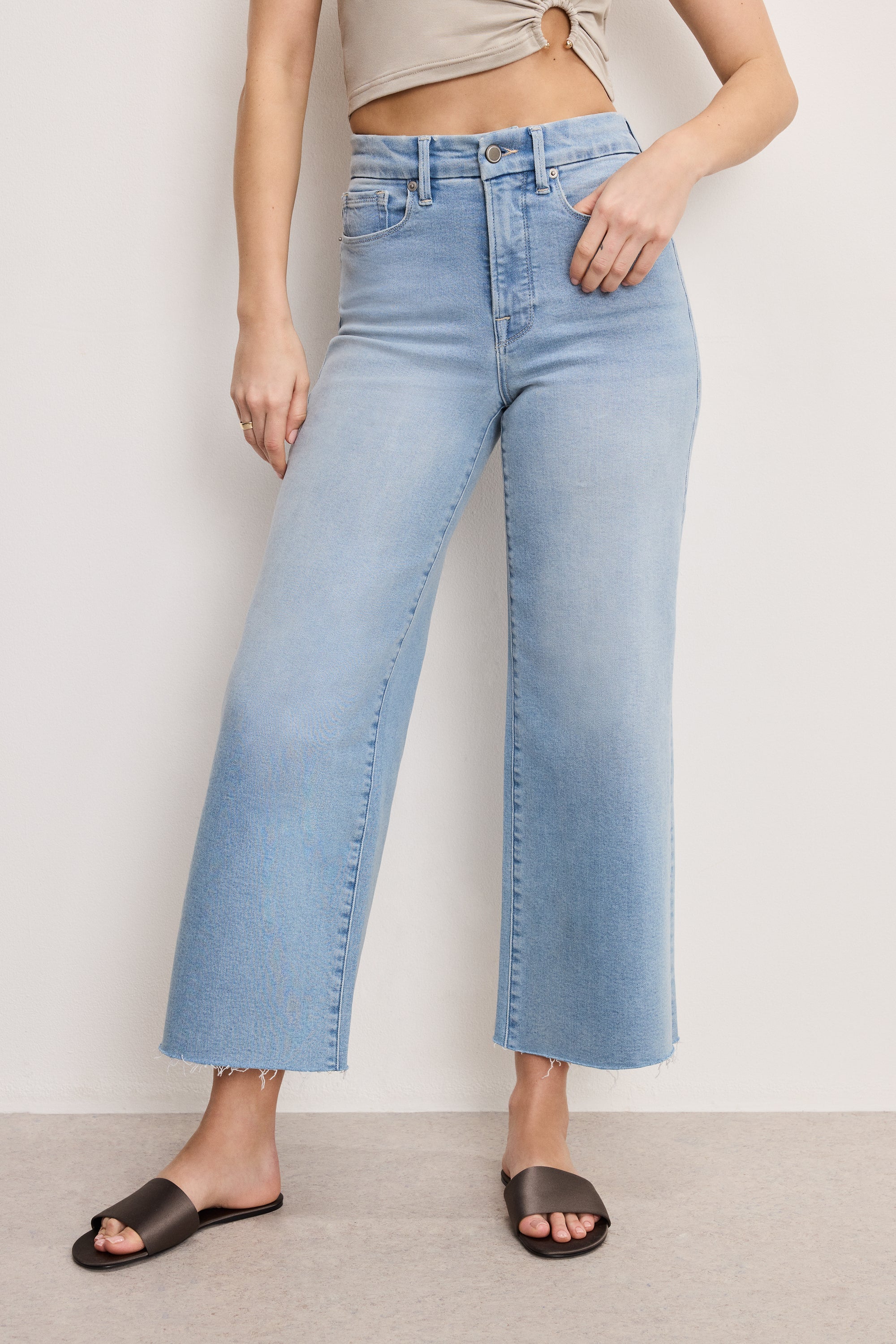 Good Waist Palazzo Crop- Light Compression