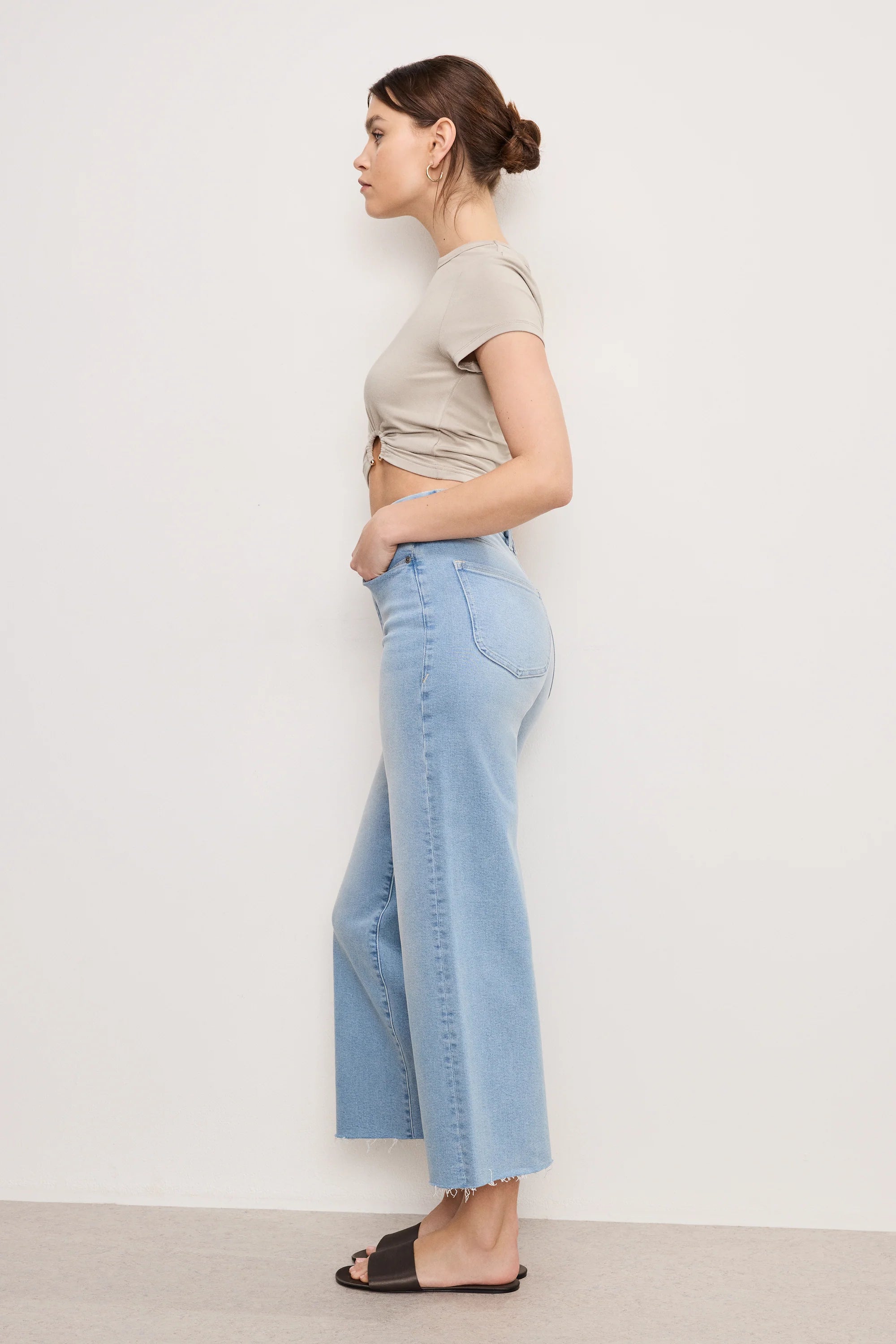 Good Waist Palazzo Crop- Light Compression