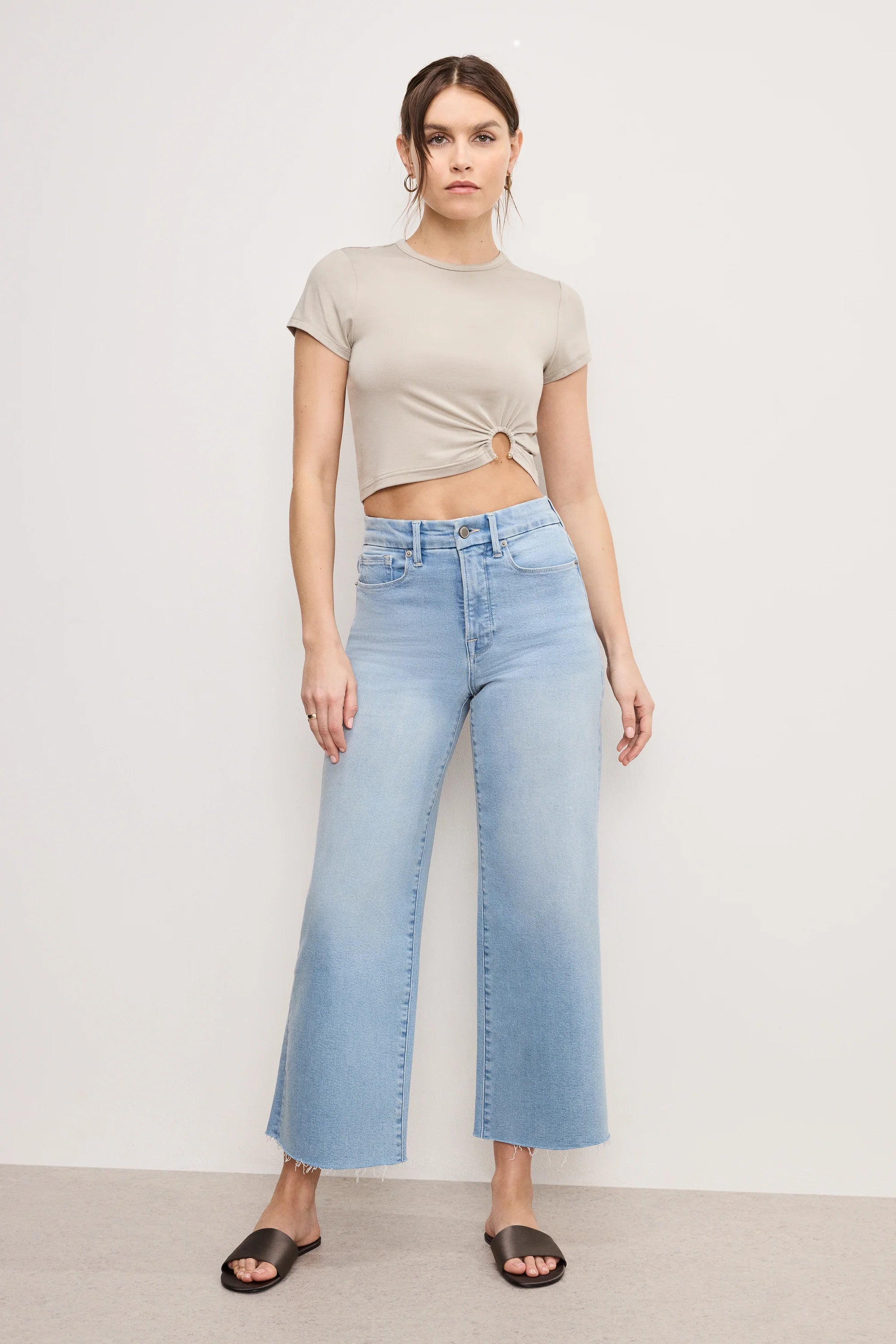 Good Waist Palazzo Crop- Light Compression