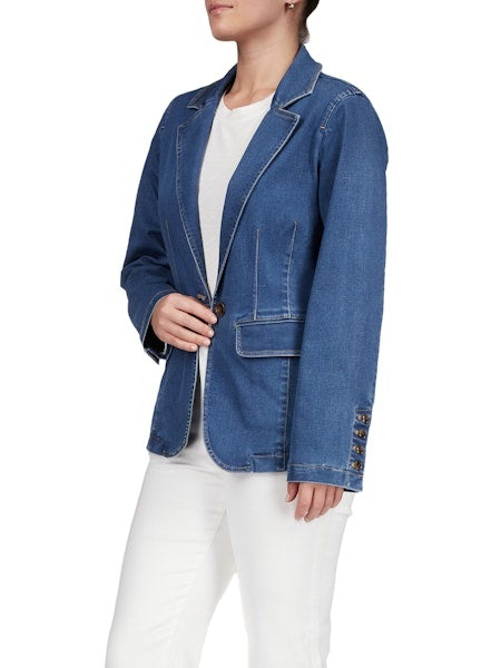 Sculpted Denim Blazer