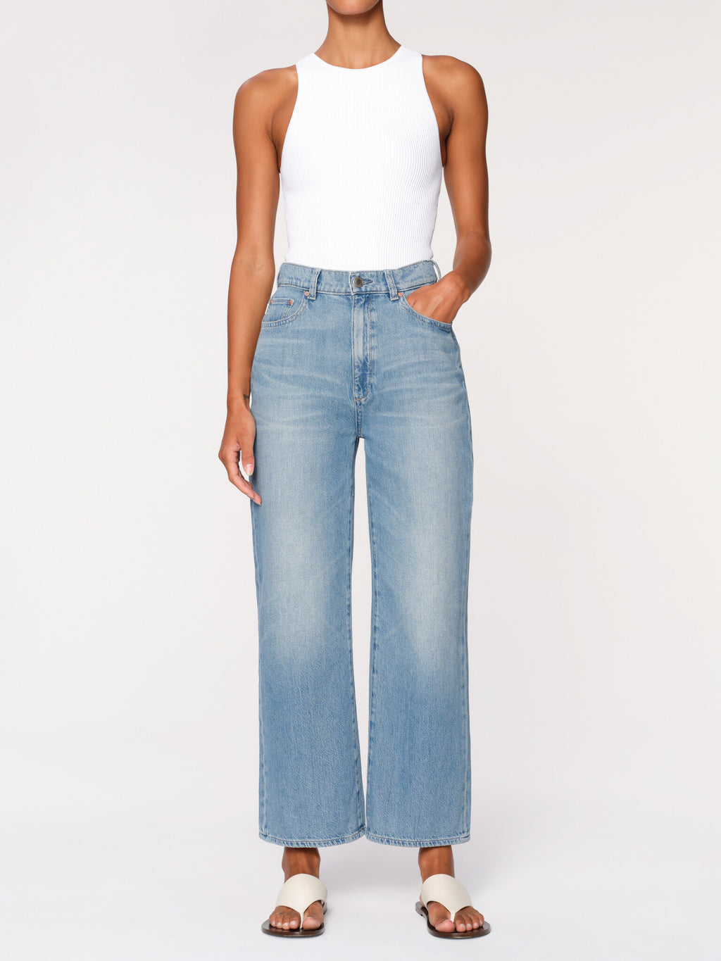 Hepburn Wide Leg Ankle- River Bank