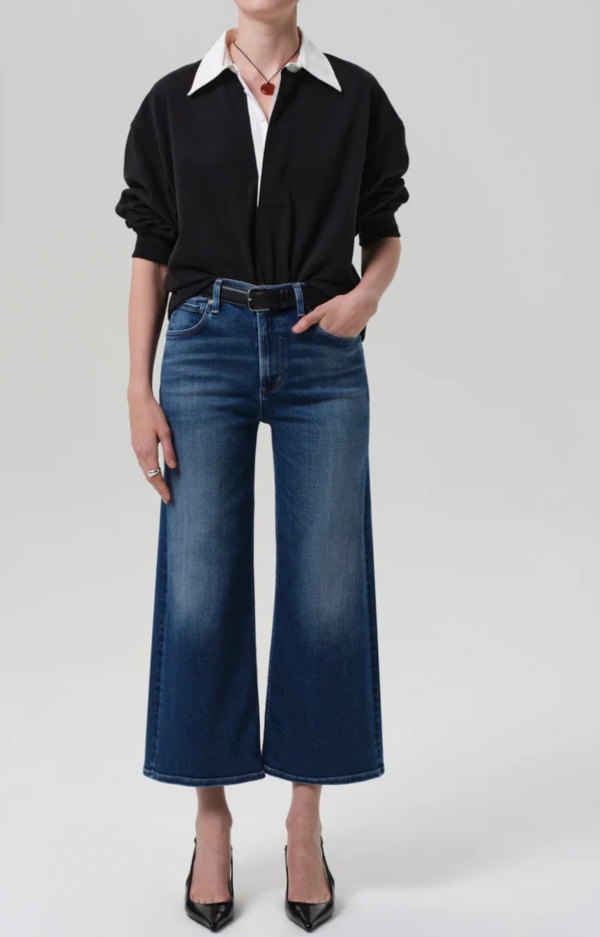 Lyra Wide Leg Crop Clean Hem- Augusta