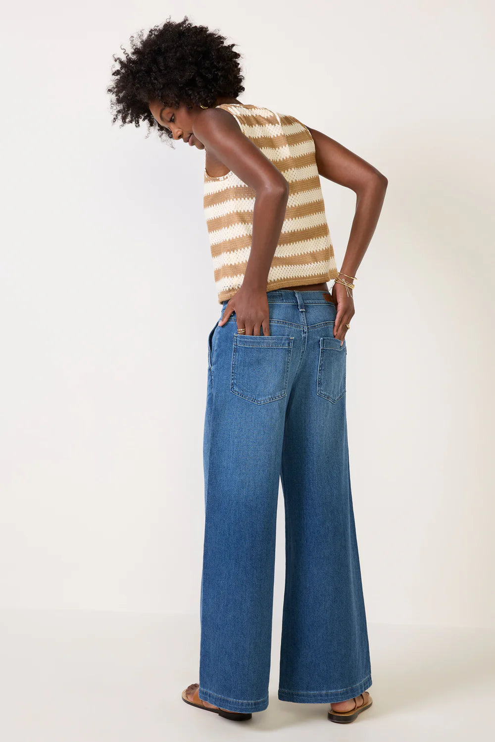 Stella Ankle Low Slung Palazzo-Indigo Shade