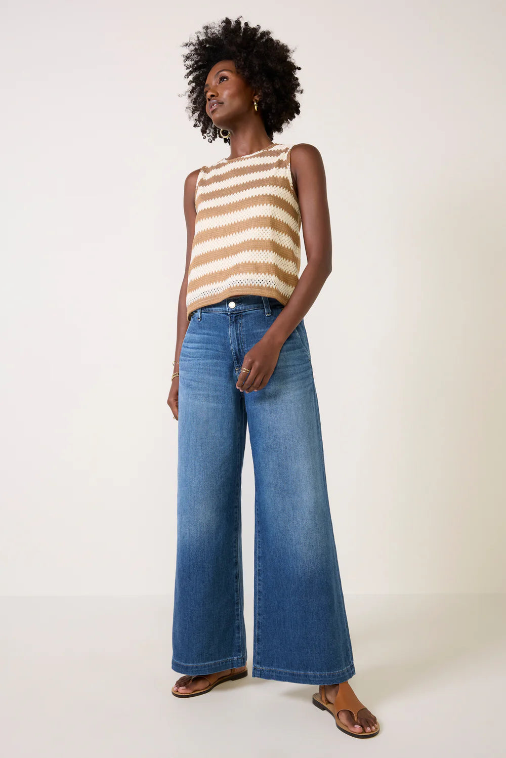 Stella Ankle Low Slung Palazzo-Indigo Shade