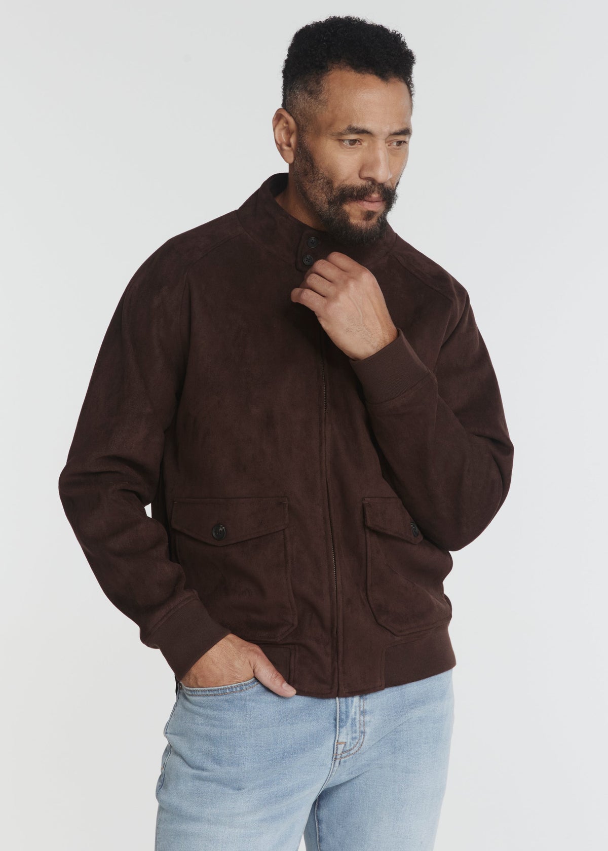 Clutch Suede Jacket - Coffee