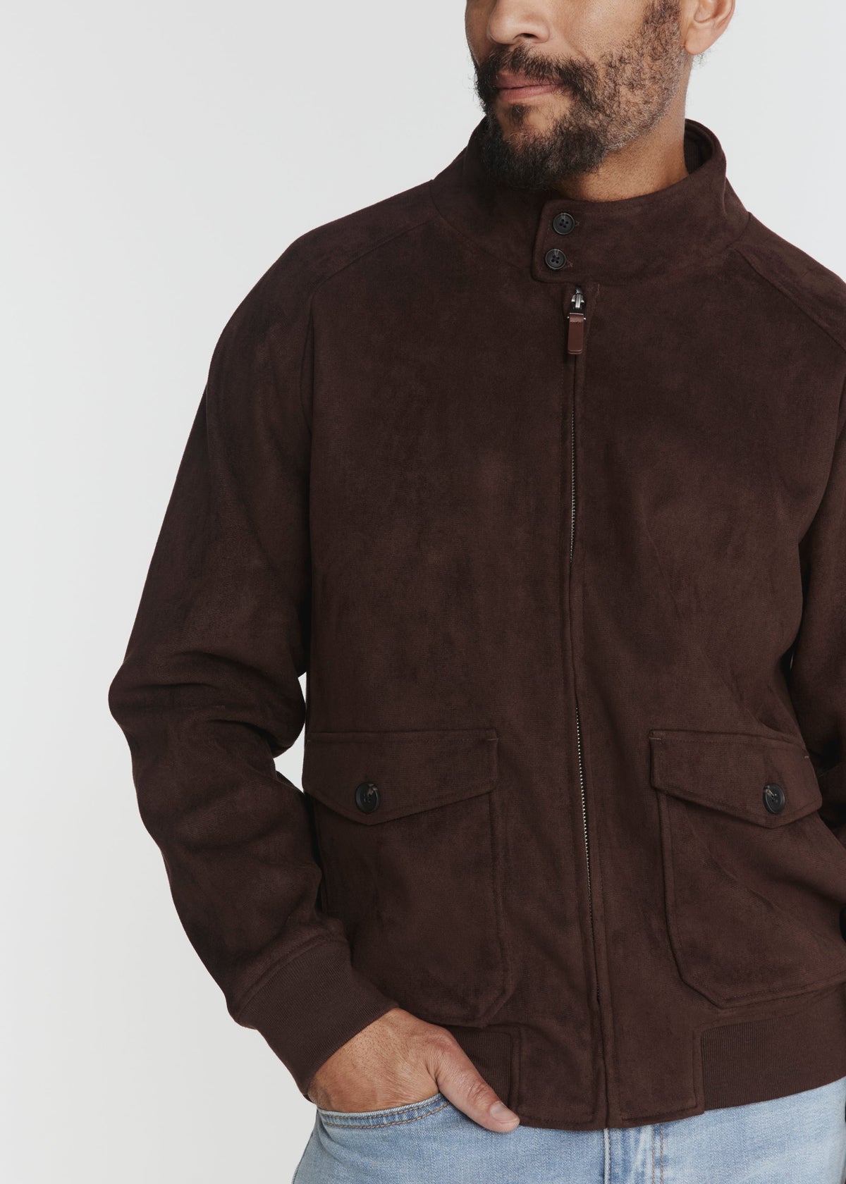 Clutch Suede Jacket - Coffee