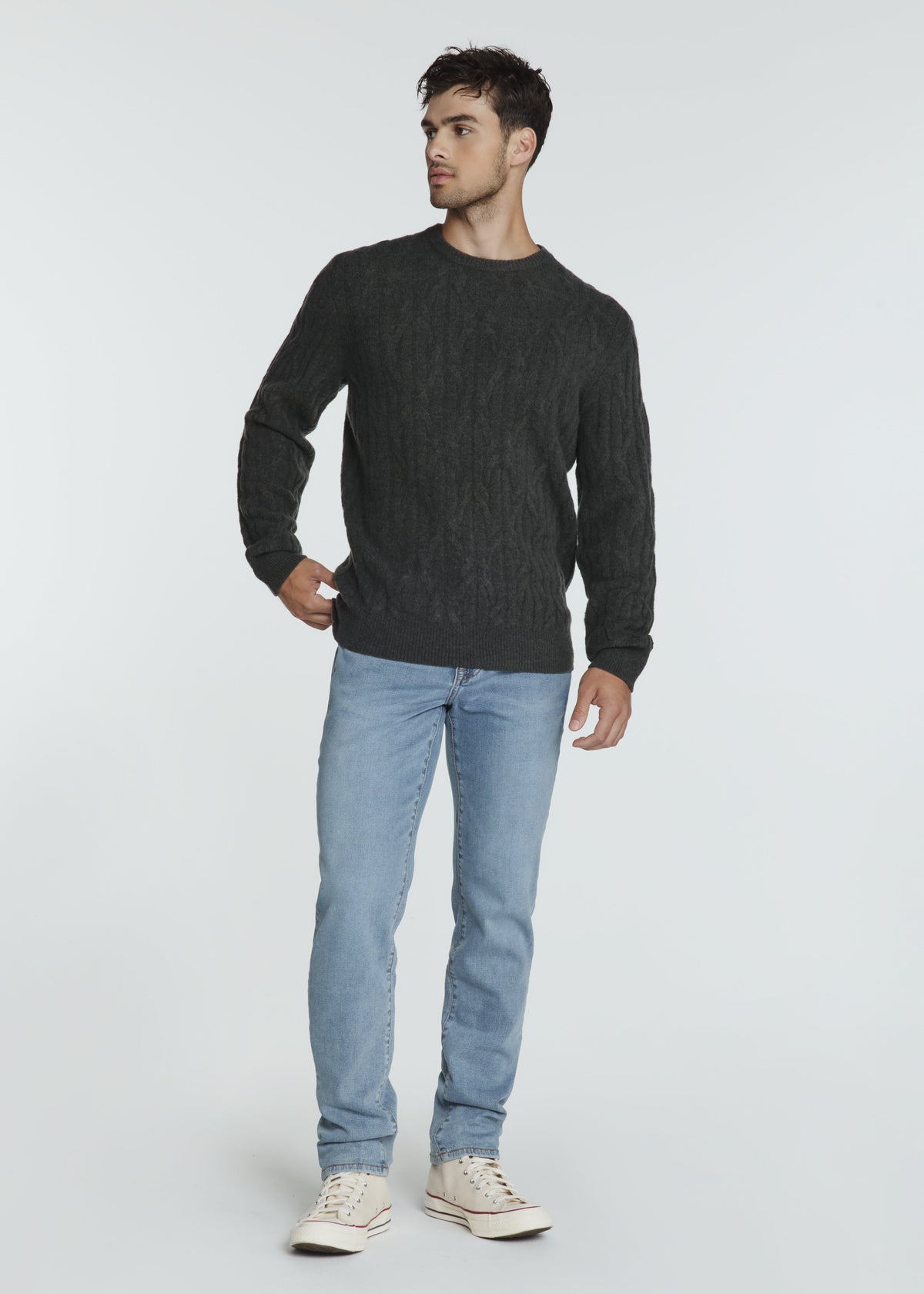 Norwood Cable Sweater - Basil