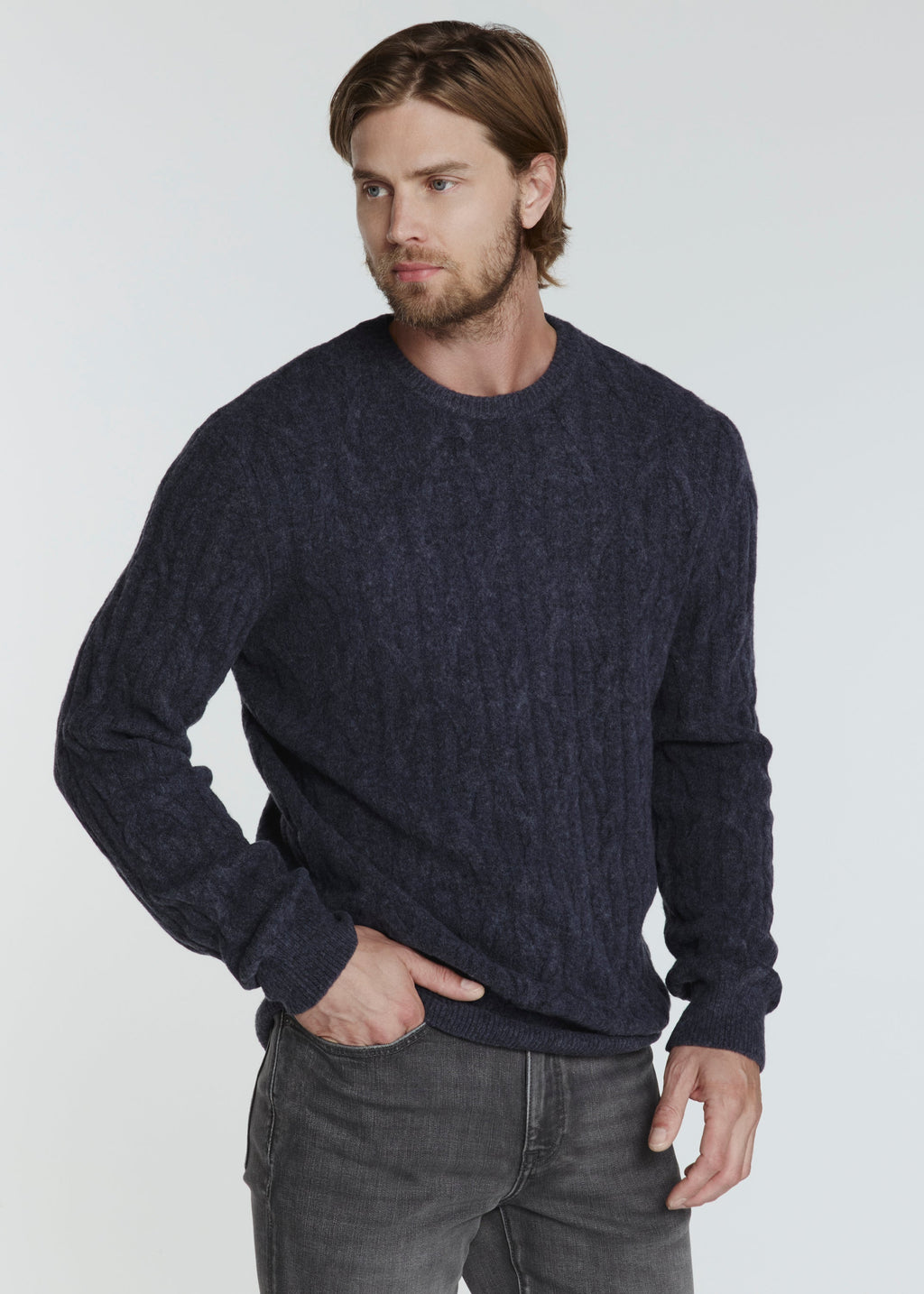 Norwood Cable Sweater - Sky Captain