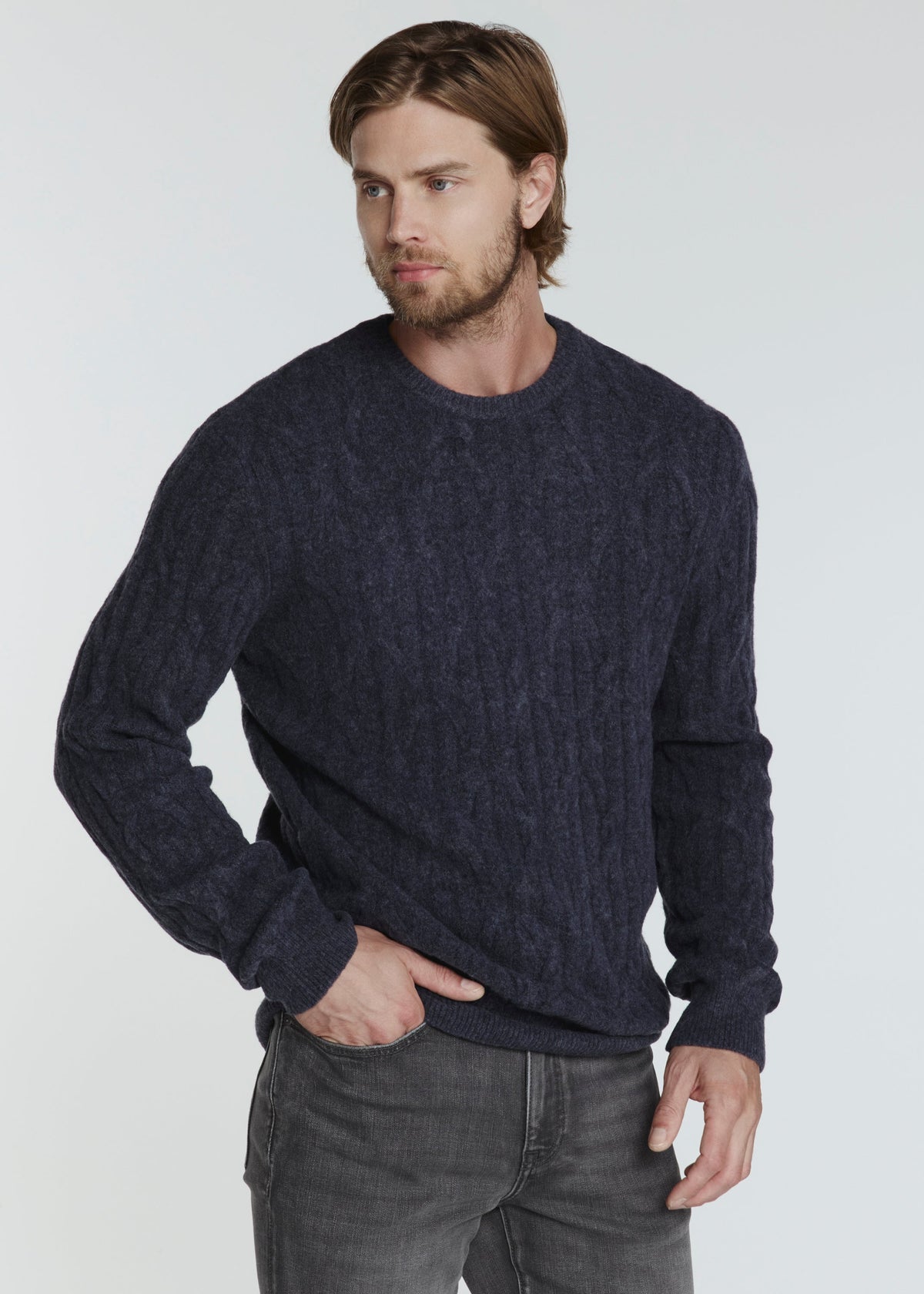 Norwood Cable Sweater - Sky Captain