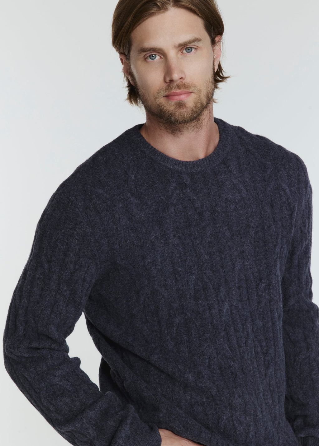 Norwood Cable Sweater - Sky Captain