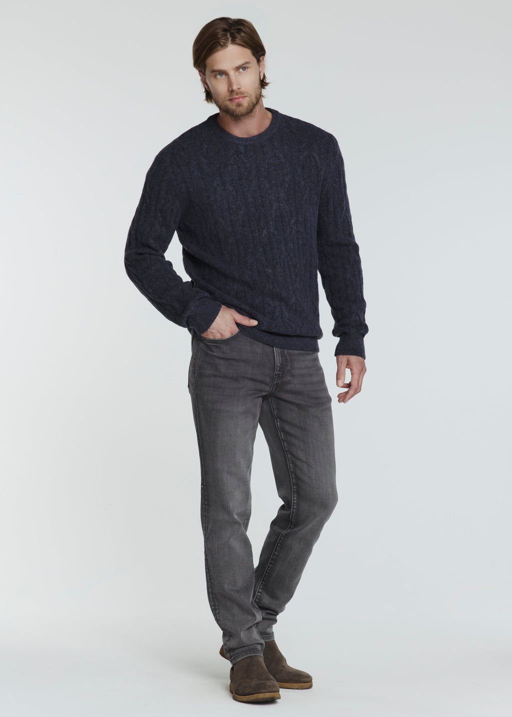 Norwood Cable Sweater - Sky Captain