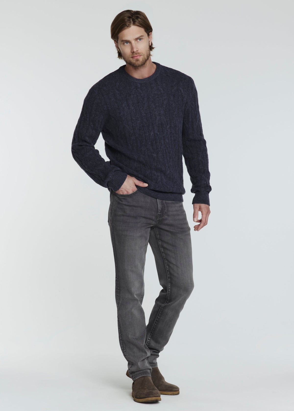 Norwood Cable Sweater - Sky Captain