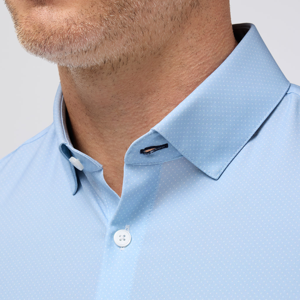 Leeward Dress Shirt - Cloud Blue Micro Dot