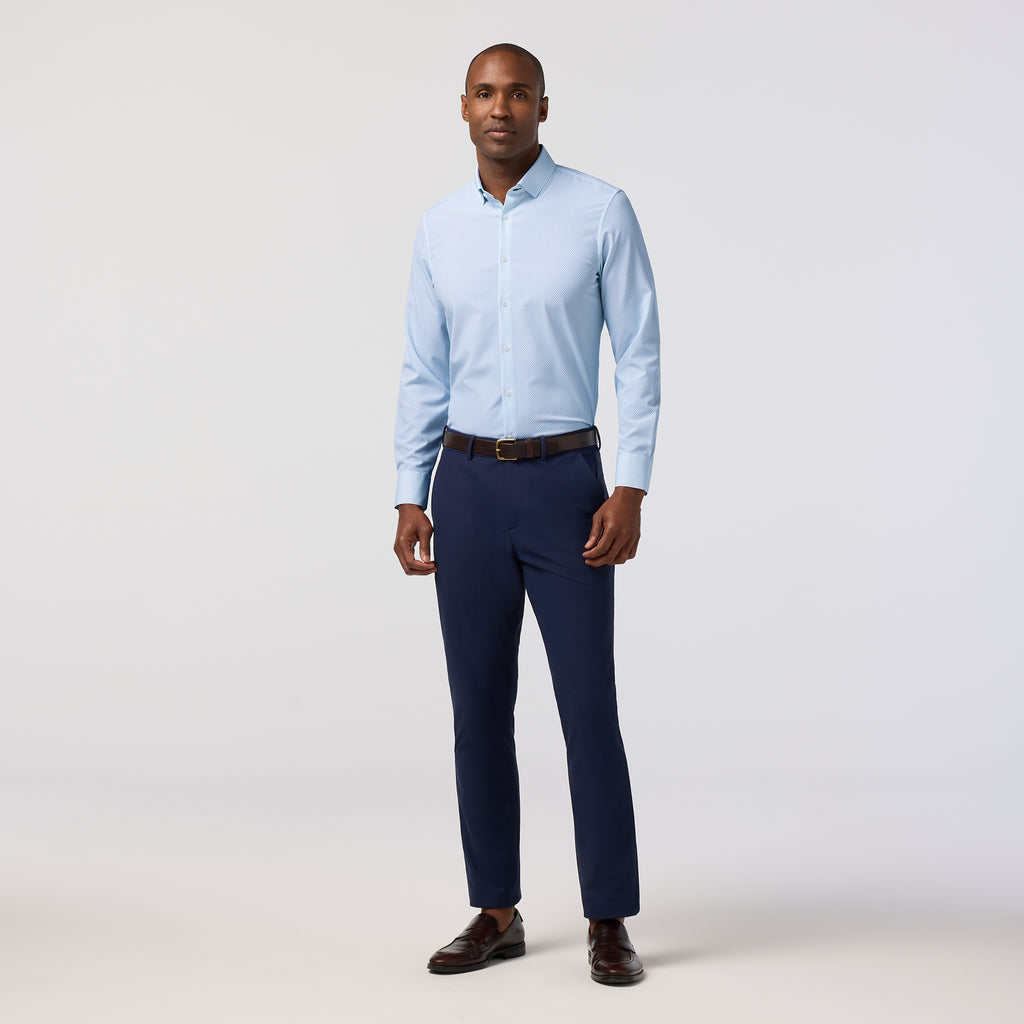 Leeward Dress Shirt - Skyline Blue Diamond Shadow