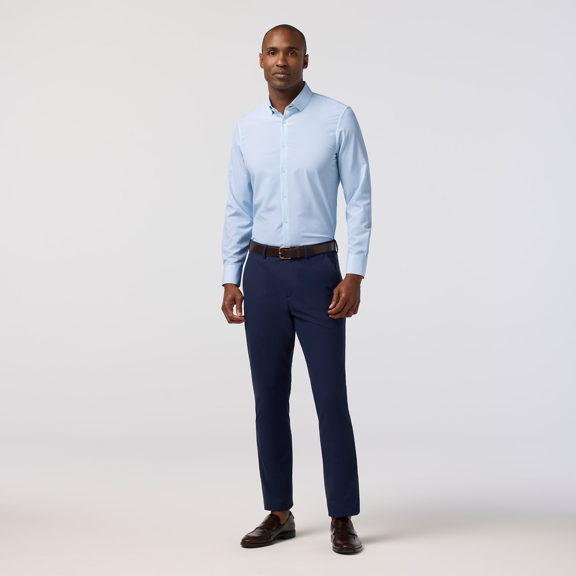 Leeward Dress Shirt - Skyline Blue Diamond Shadow