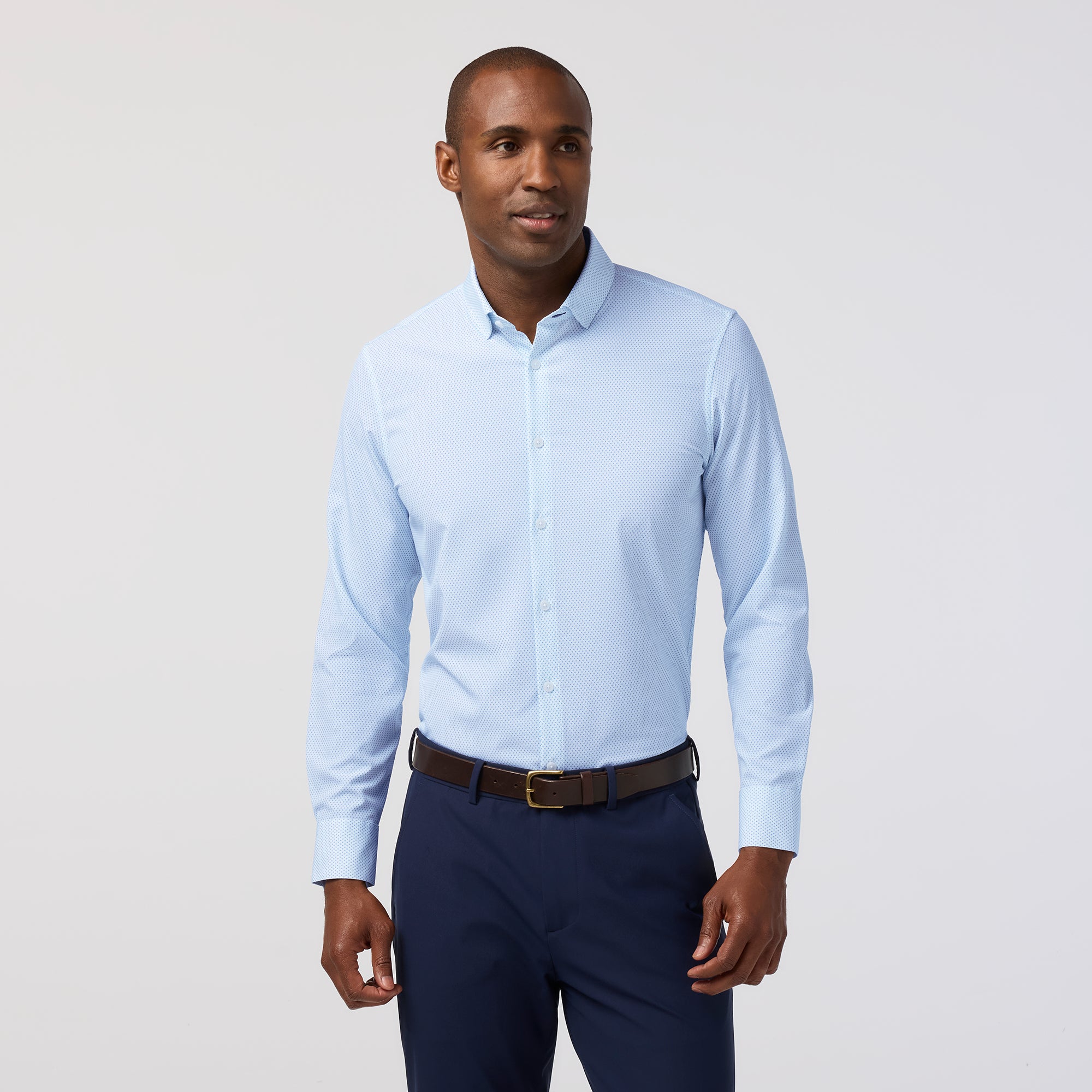 Leeward Dress Shirt - Skyline Blue Diamond Shadow