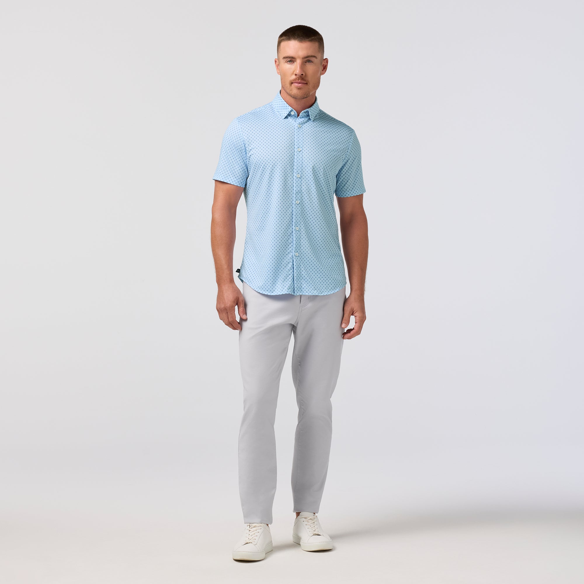 Halyard Short Sleeve - Cloud Blue Circle Dash