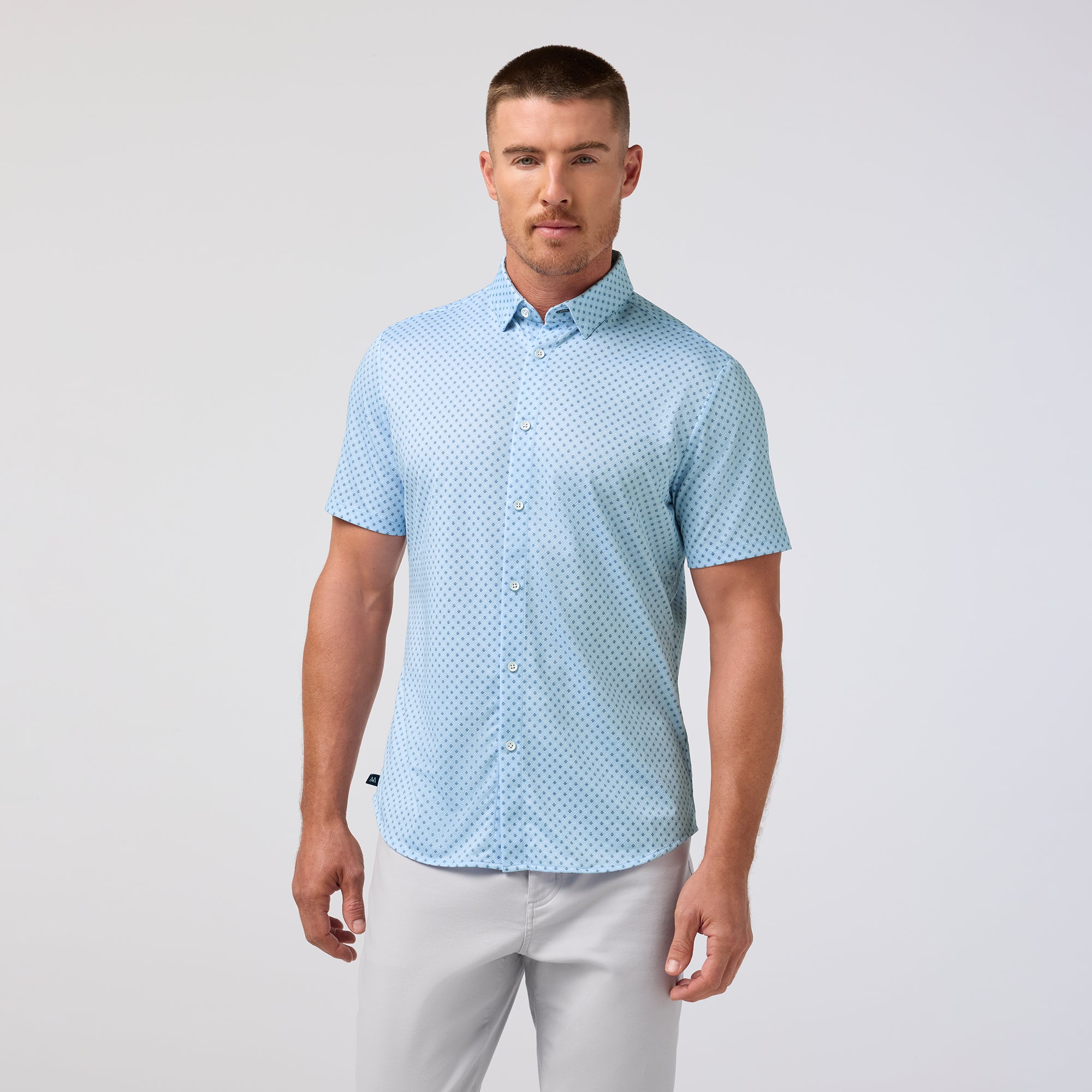 Halyard Short Sleeve - Cloud Blue Circle Dash