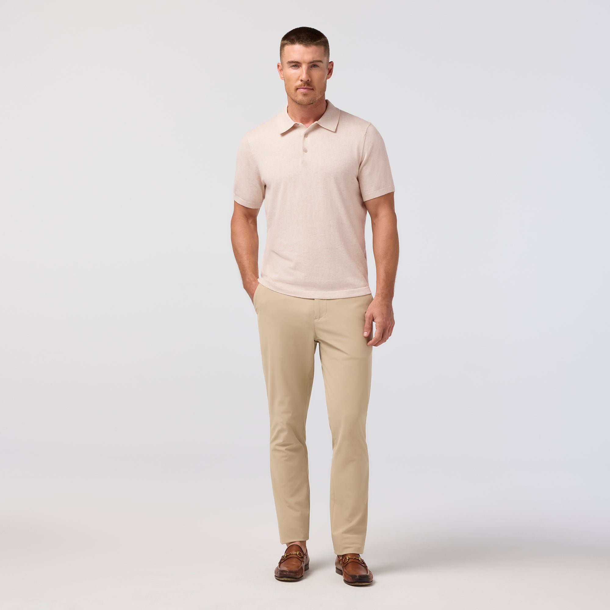 Ashe Polo - Oat Heather