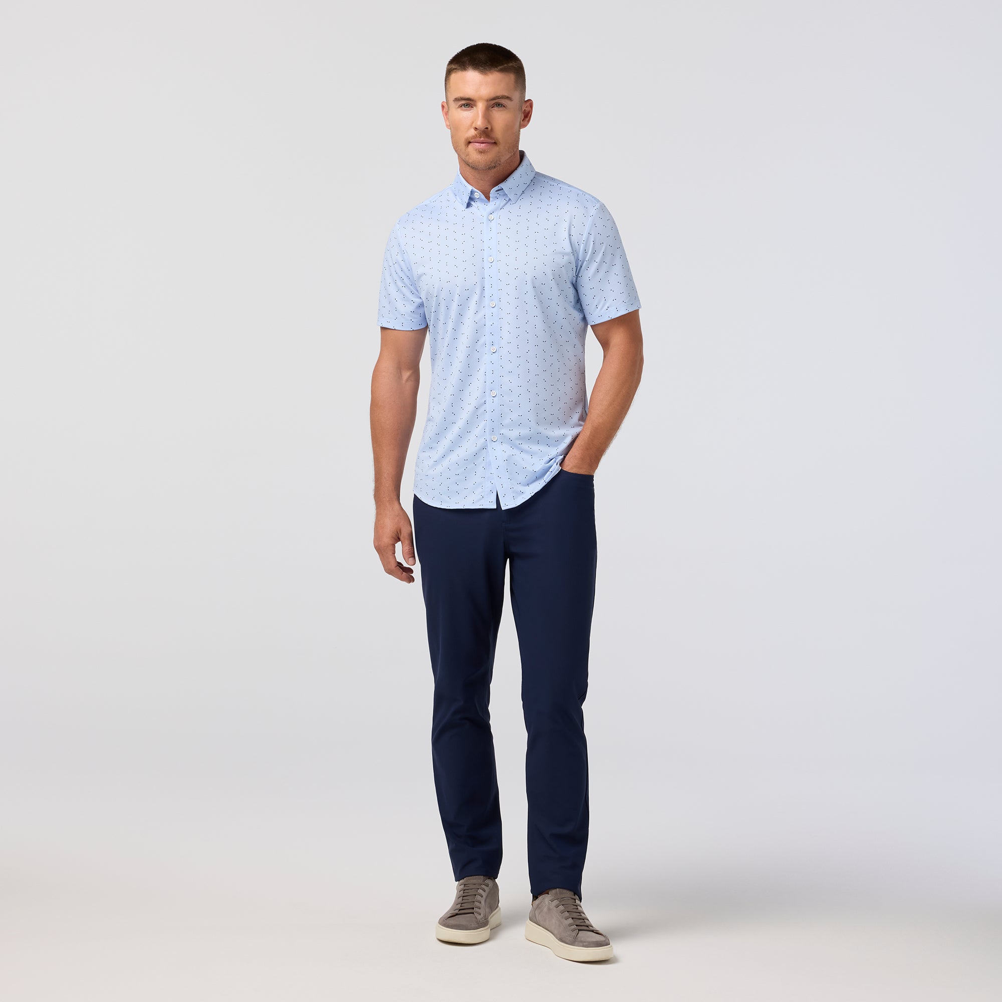 Halyard Short Sleeve - Cloud Blue Split Floral