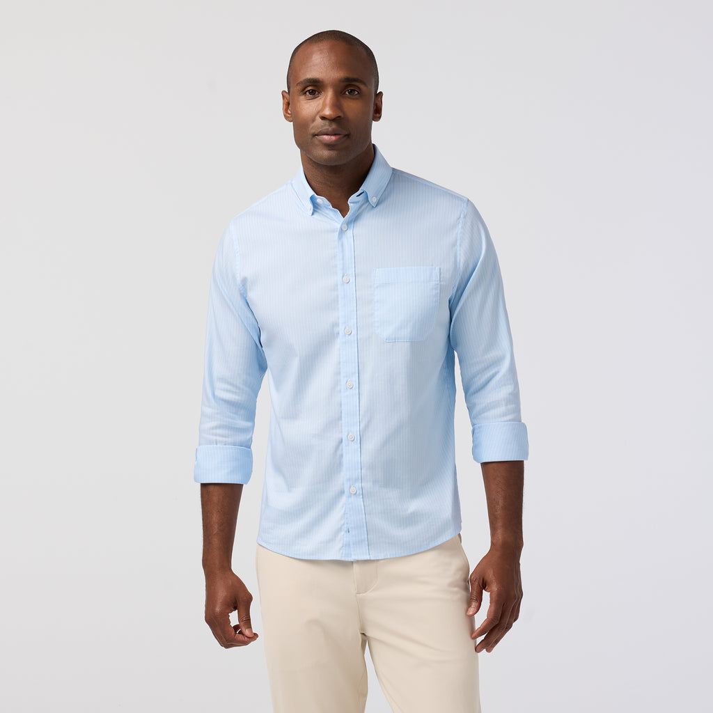Kennedy Shirt - Cloud Blue Chalk Stripe